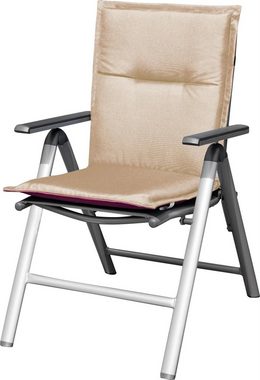 Aspero Sitzauflage 4 Niedriglehner Stuhlauflagen, Gepolsterte Outdoor Auflage (wendbar)