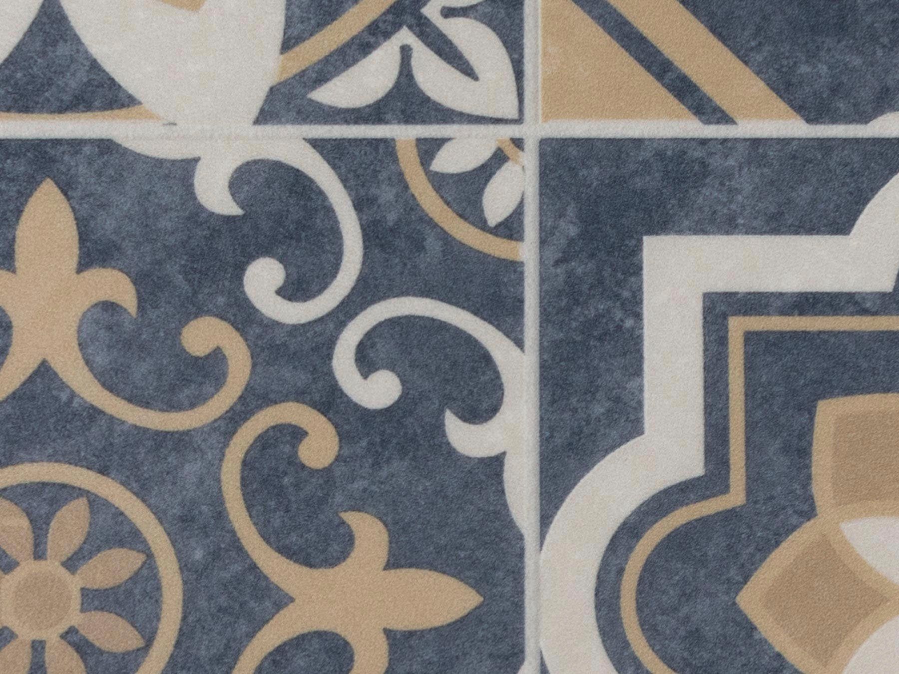 Primaflor-Ideen in Textil Vinyl-Läufer Küchenläufer VERSAILLE, Made in Belgium, rechteckig, Höhe: 2,5 mm, Läufer aus Vinyl, abwischbar, Motiv Fliesenoptik Ornamente, Küche