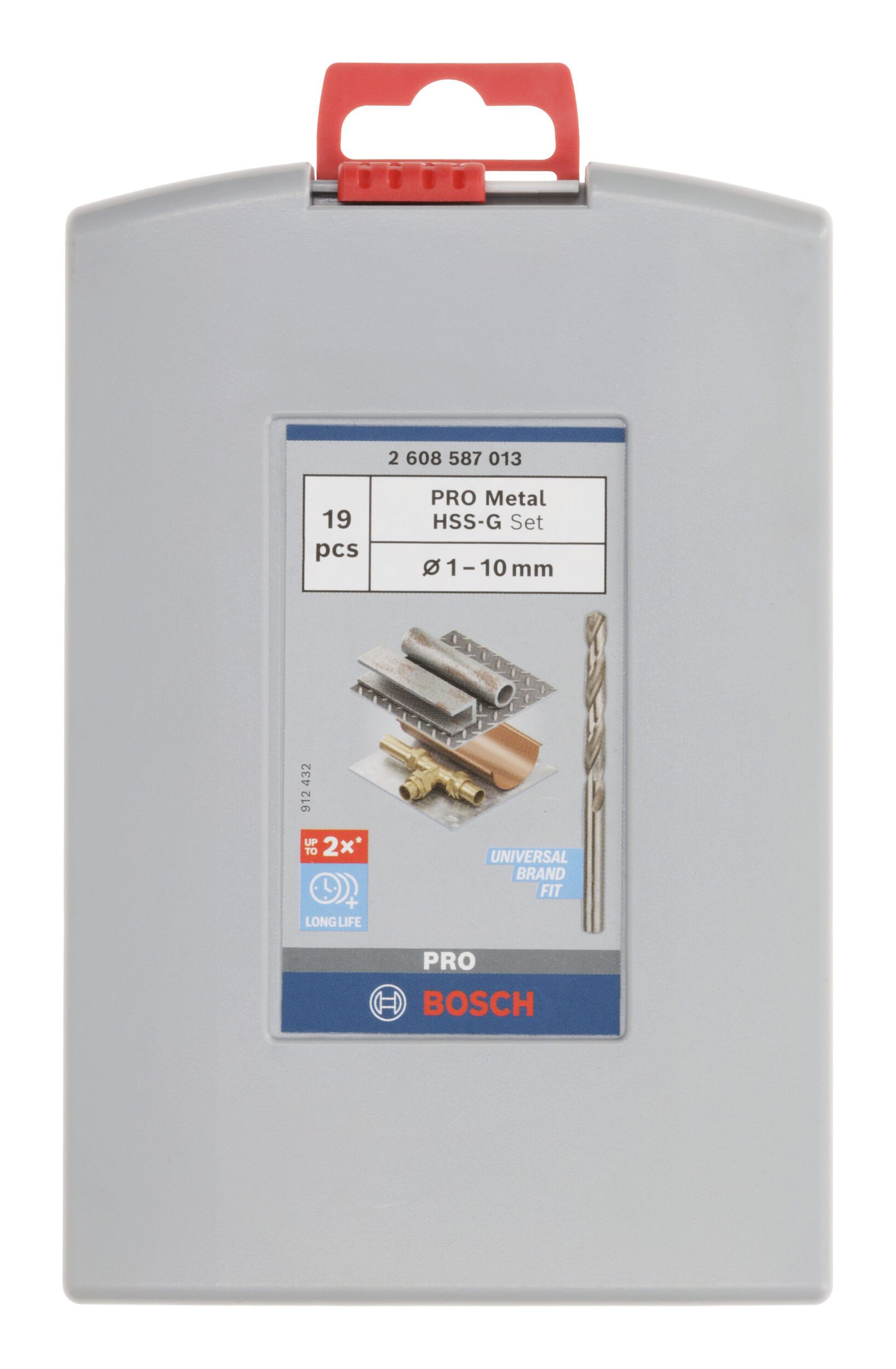 BOSCH Metallbohrer Pro Metal, (19 Teile), Metal HSS-G Set - 1 - 10 mm, 19-teilig
