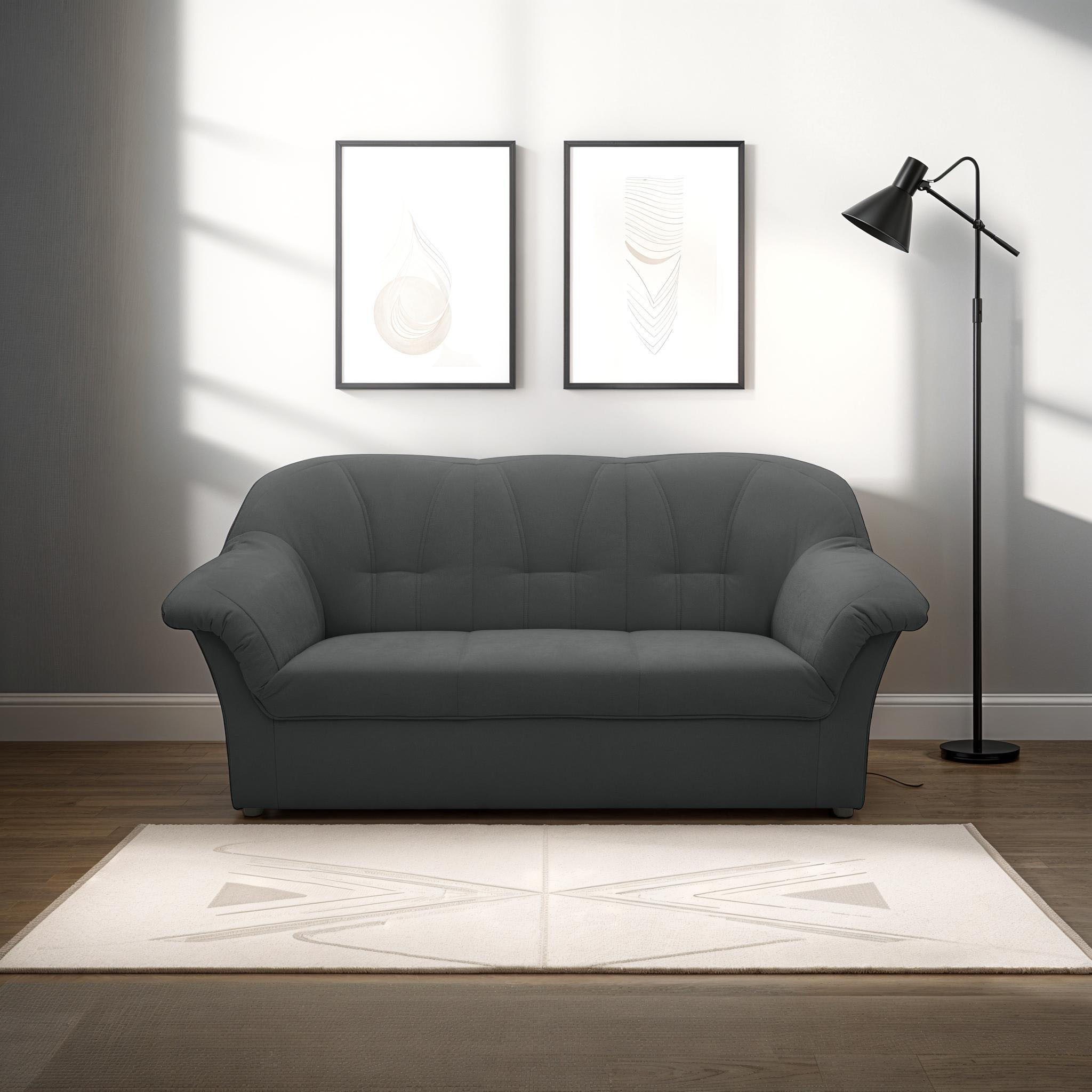 DOMO collection 3-Sitzer Pegnitz zeitlos, elegante Armlehnen, komfortabel, Breite 185