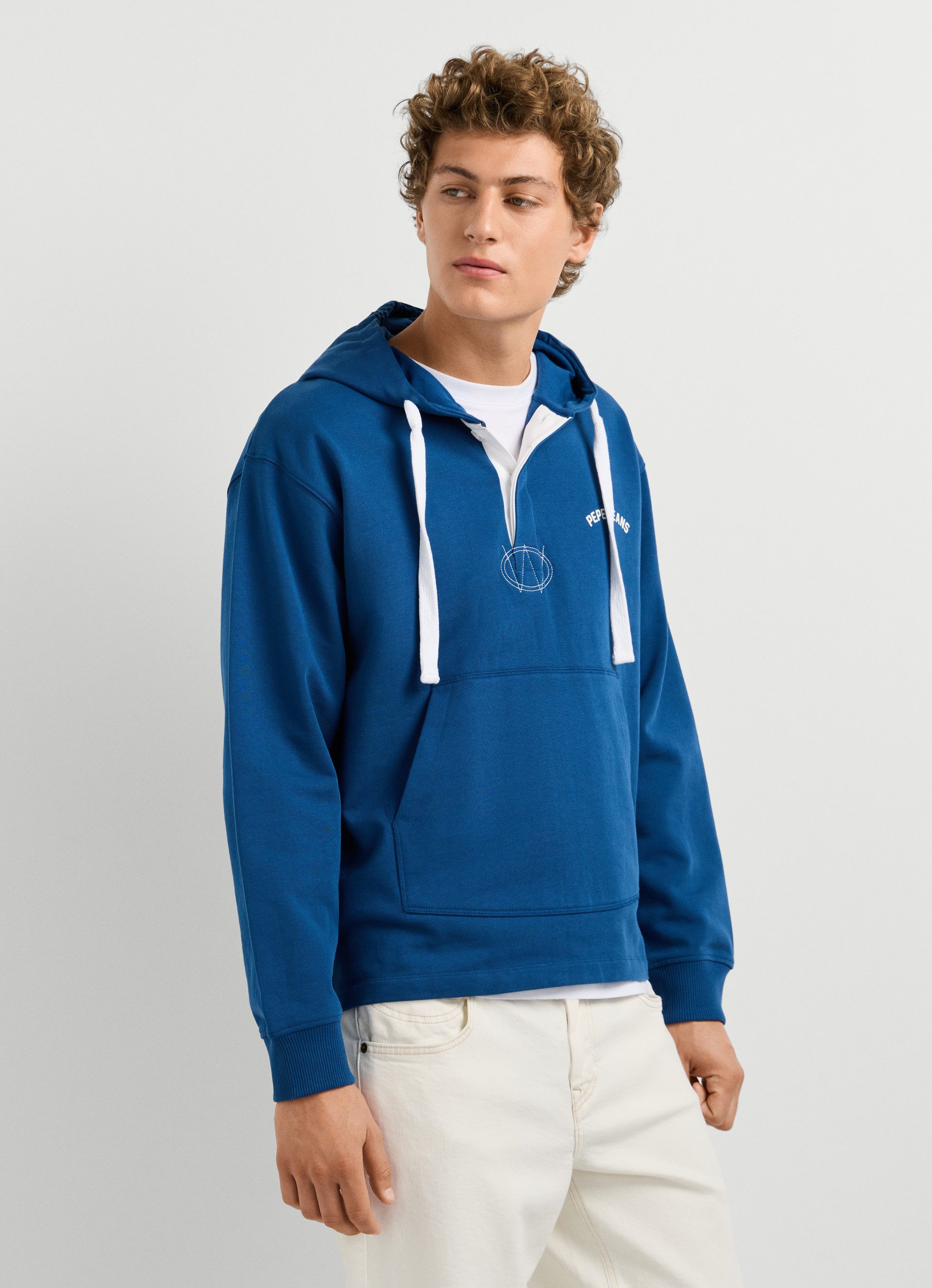 Pepe Jeans Kapuzensweatshirt JOHN HOODIE mit Knopfleiste, Baumwoll-Qualität
