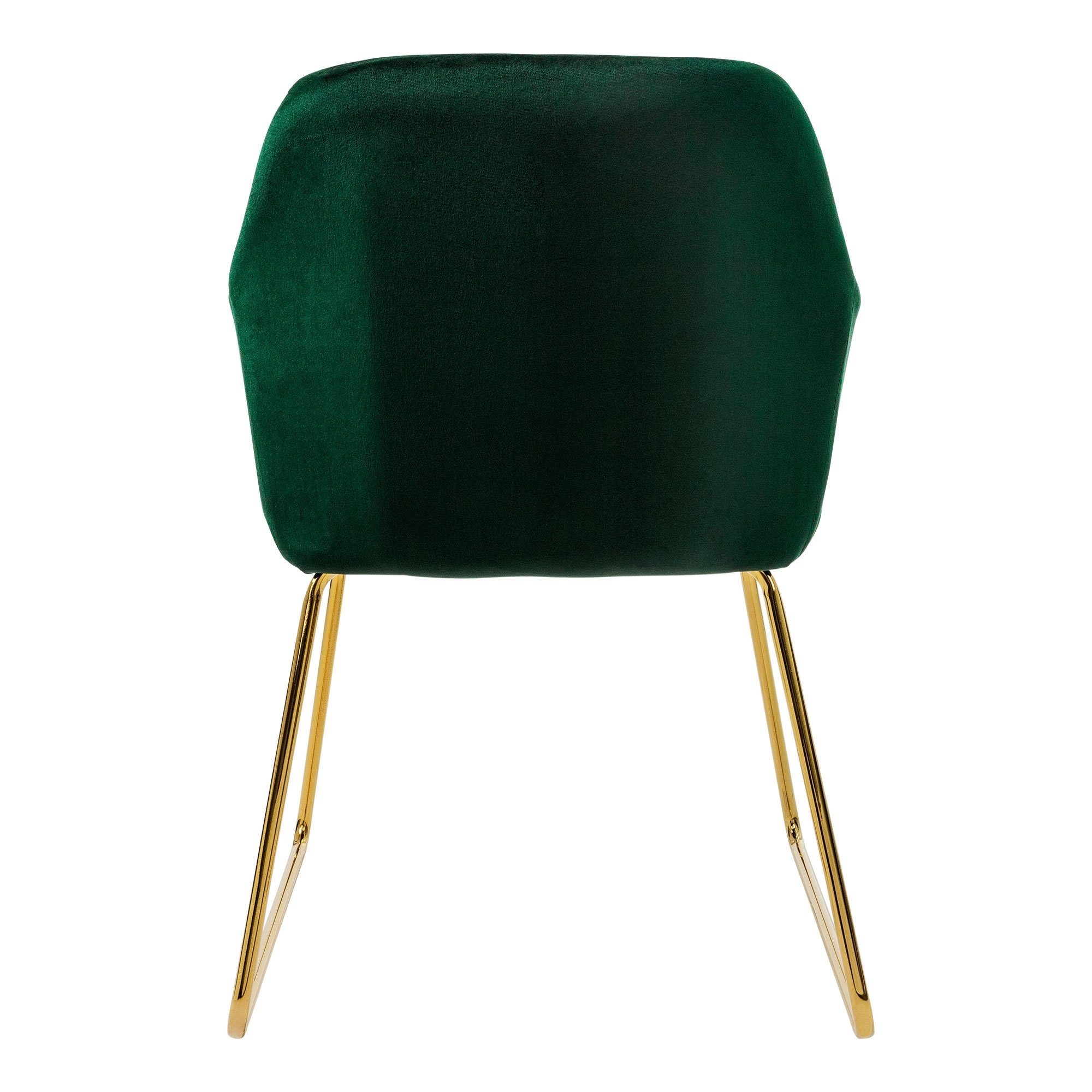 Metallbeine 2er Stuhl Grün ergonomisch Wohnzimmerstühle, Küchenstühle Samtbezug Set Polsterstühle ML-DESIGN