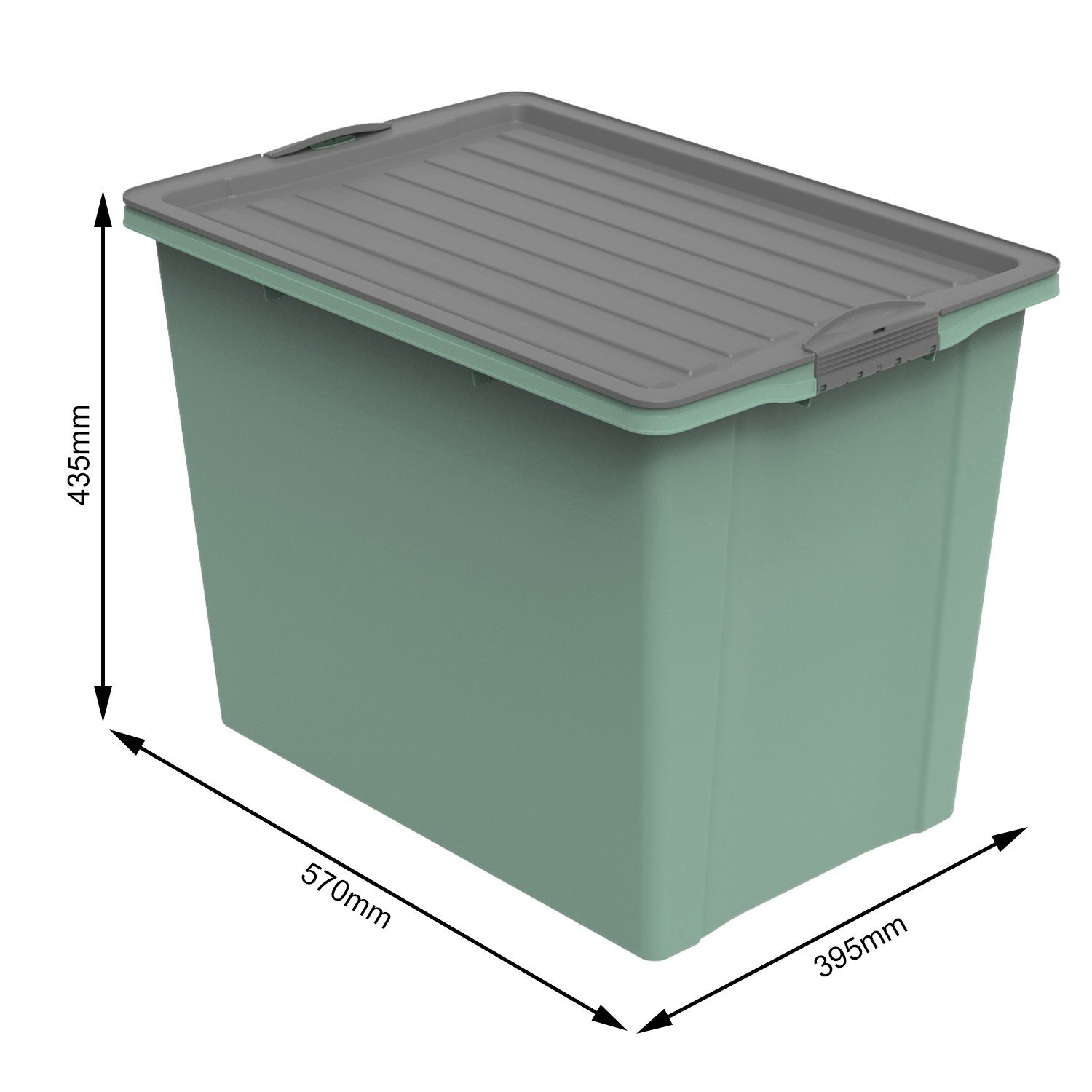 Aufbewahrungsbox ROTHO mit recycelt) Deckel, Aufbewahrungsbox (PP Grün Compact Kunststoff 70l