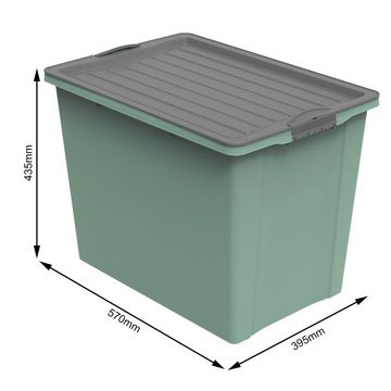 ROTHO Aufbewahrungsbox Compact Aufbewahrungsbox 70l mit Deckel, Kunststoff (PP recycelt)