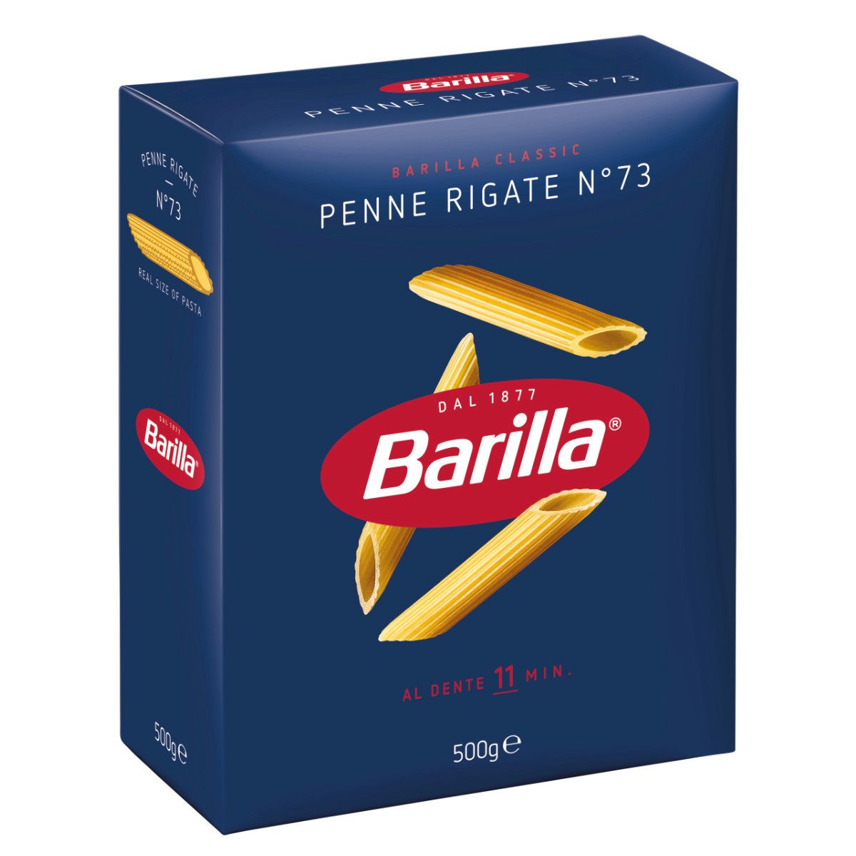 Barilla Nudeln, Barilla Penne Rigate Nummer 73 Pasta aus Hartweizengrieß 500g