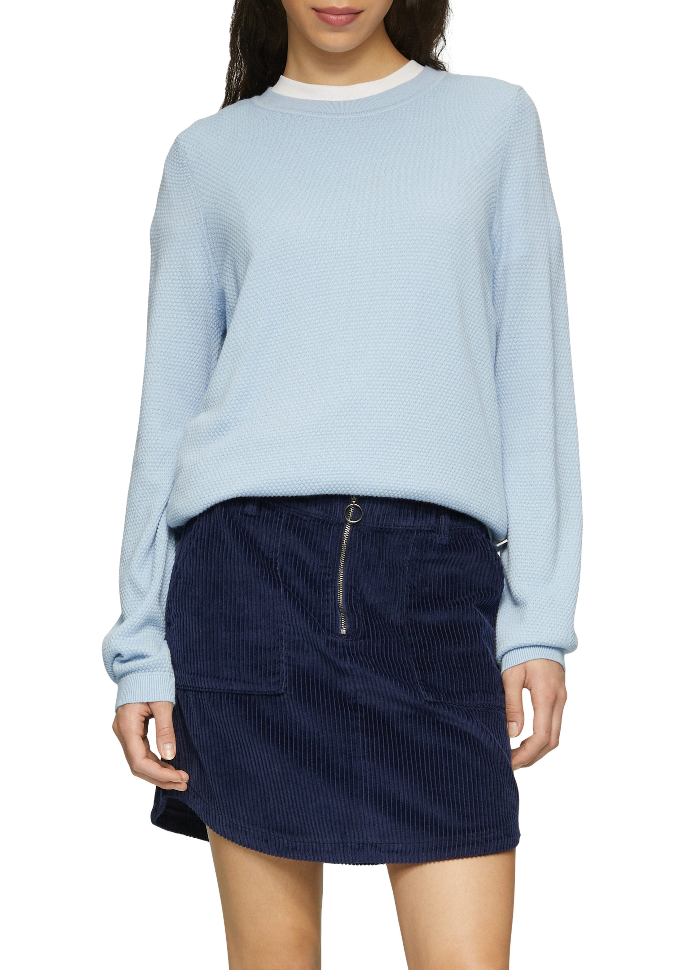 QS Rundhalspullover in Strick-Optik günstig online kaufen