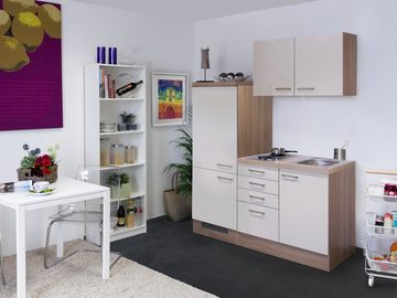 Flex-Well Küche Nepal, Gesamtbreite 160 cm, mit Einbau-Kühlschrank, Kochfeld und Spüle etc.