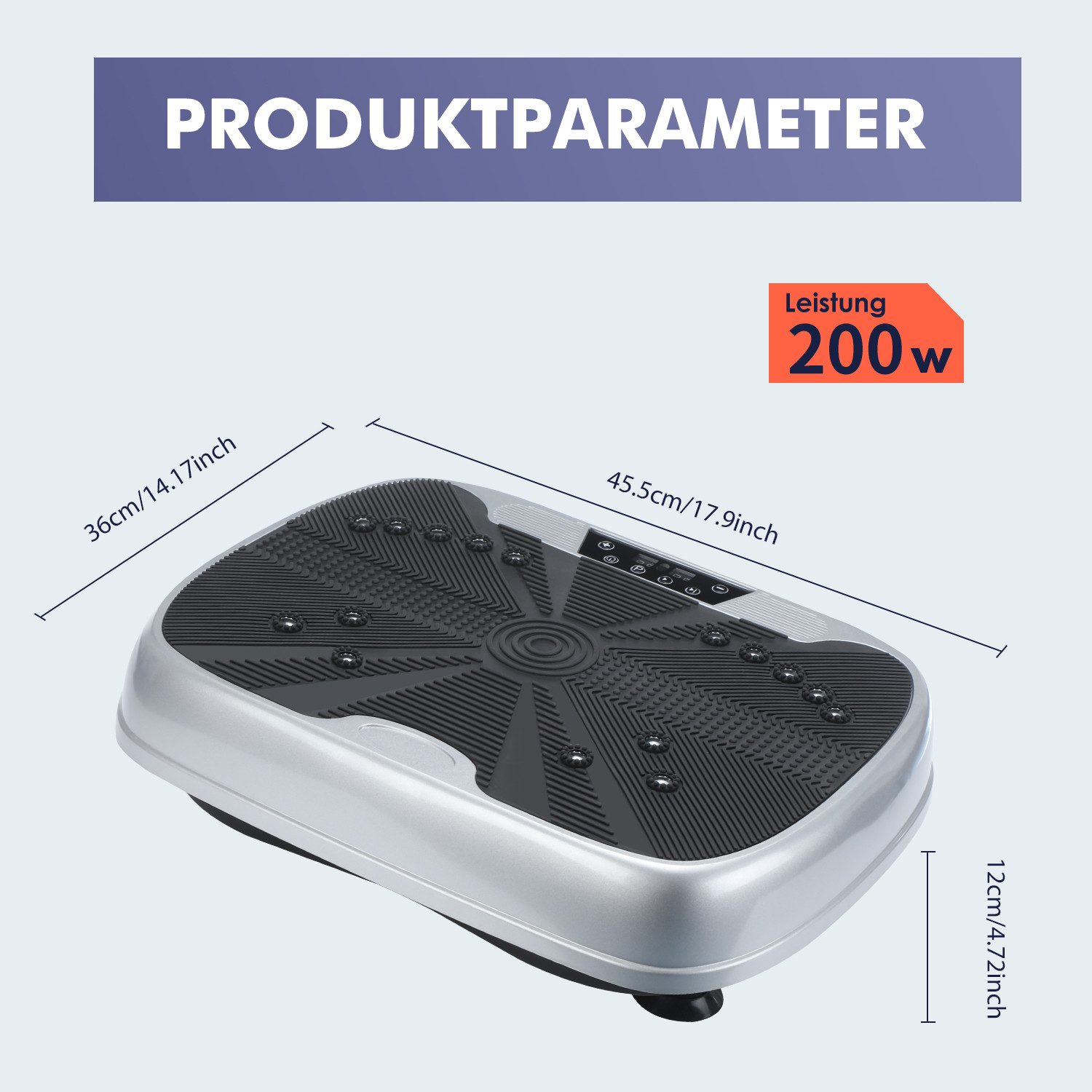 kehot Vibrationsplatte Vibrationsplatte mit Doppelmotoren, Fernbedienung & Trainingsbänder, 200 W, 99 Intensitätsstufen, (für Abnehmen, Ganzkörpertraining, Muskelaufbau - Massagegerät), 120 kg Kapazität Vibrationsplatte für Home Workout