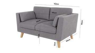 S-Style Möbel 2-Sitzer Sofa Angeles im skandinavischen Design, mit Wellenfederung