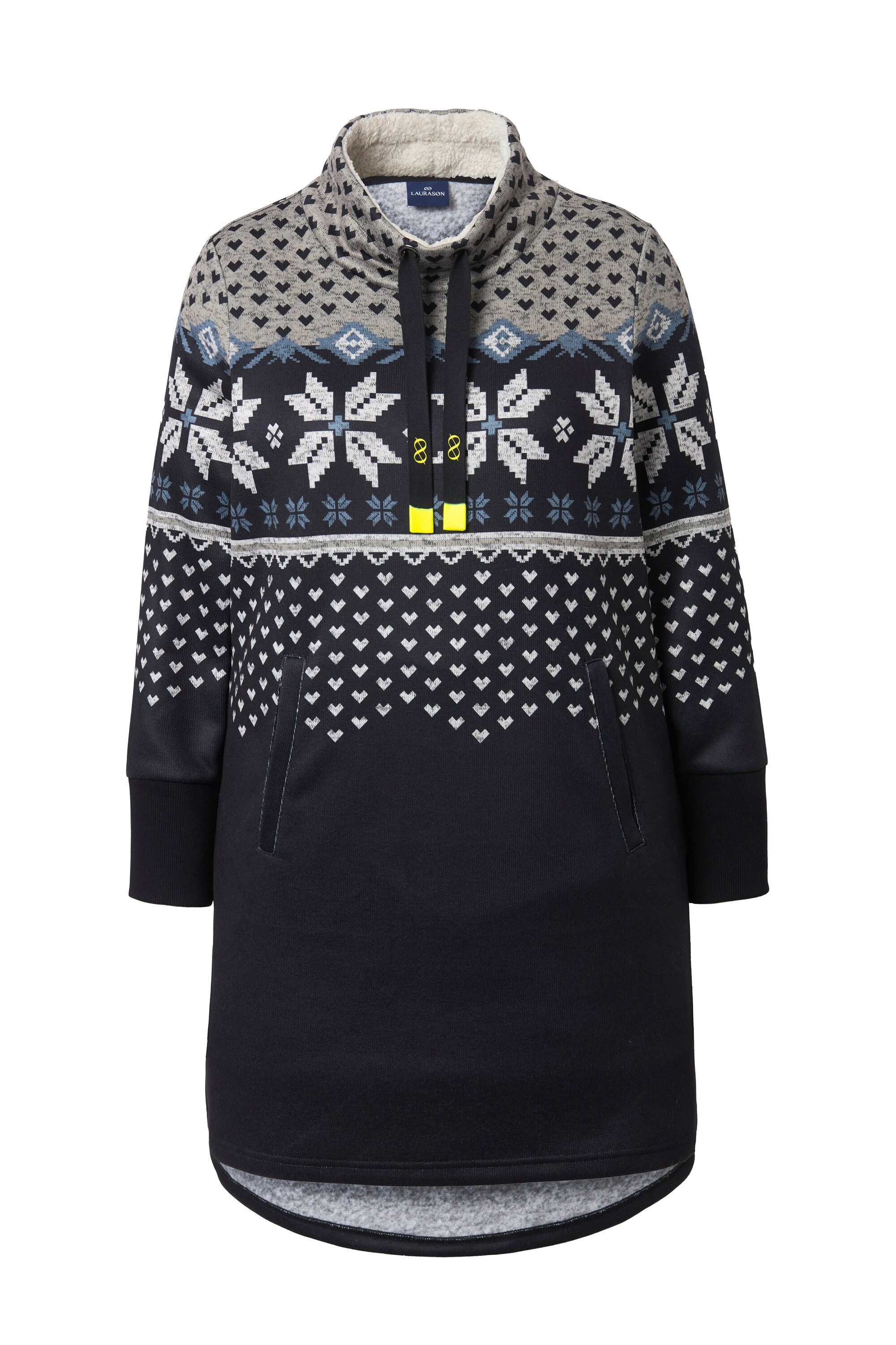 Laurasøn Midikleid Norweger-Strick Fleece Kleid Langarm günstig online kaufen