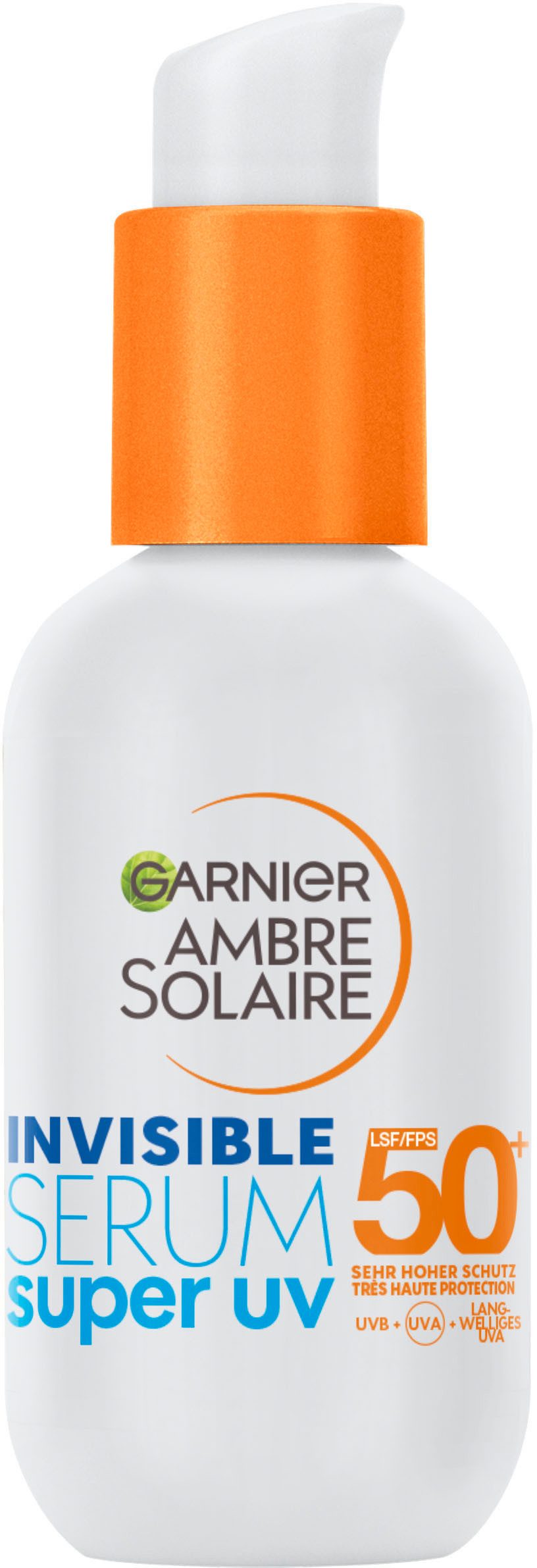 GARNIER Sonnenschutzpflege AMBRE SOLAIRE INVISIBLE SERUM SUPER UV LSF50+, für das Gesicht, mit Gel-Textur, ultra-leichte, unsichtbare Formel