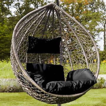 HOME DELUXE Hängesessel Polyrattan Hängesessel CIELO - Nur Korb (Set, Korb und Kissen), inklusive Sitz-, Seiten- und Rückenkissen