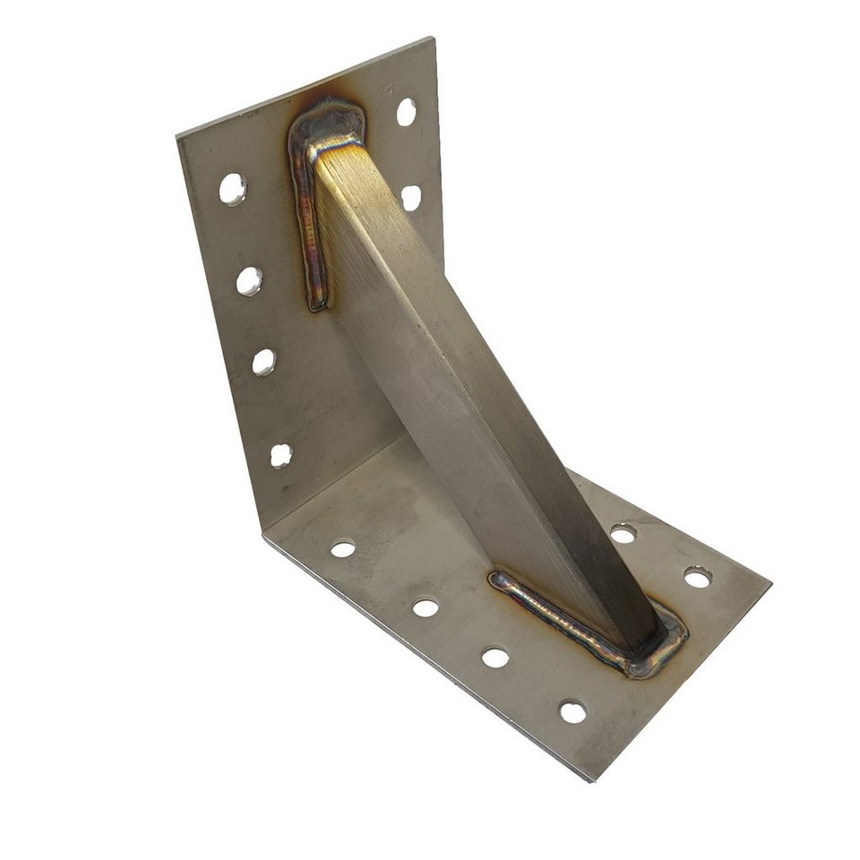 Thumbnail - dynamic24 Holzkonstruktionsbeschlag, V2A Edelstahl Winkel 16x16x9cm 5mm verstärkt Holzverbinder