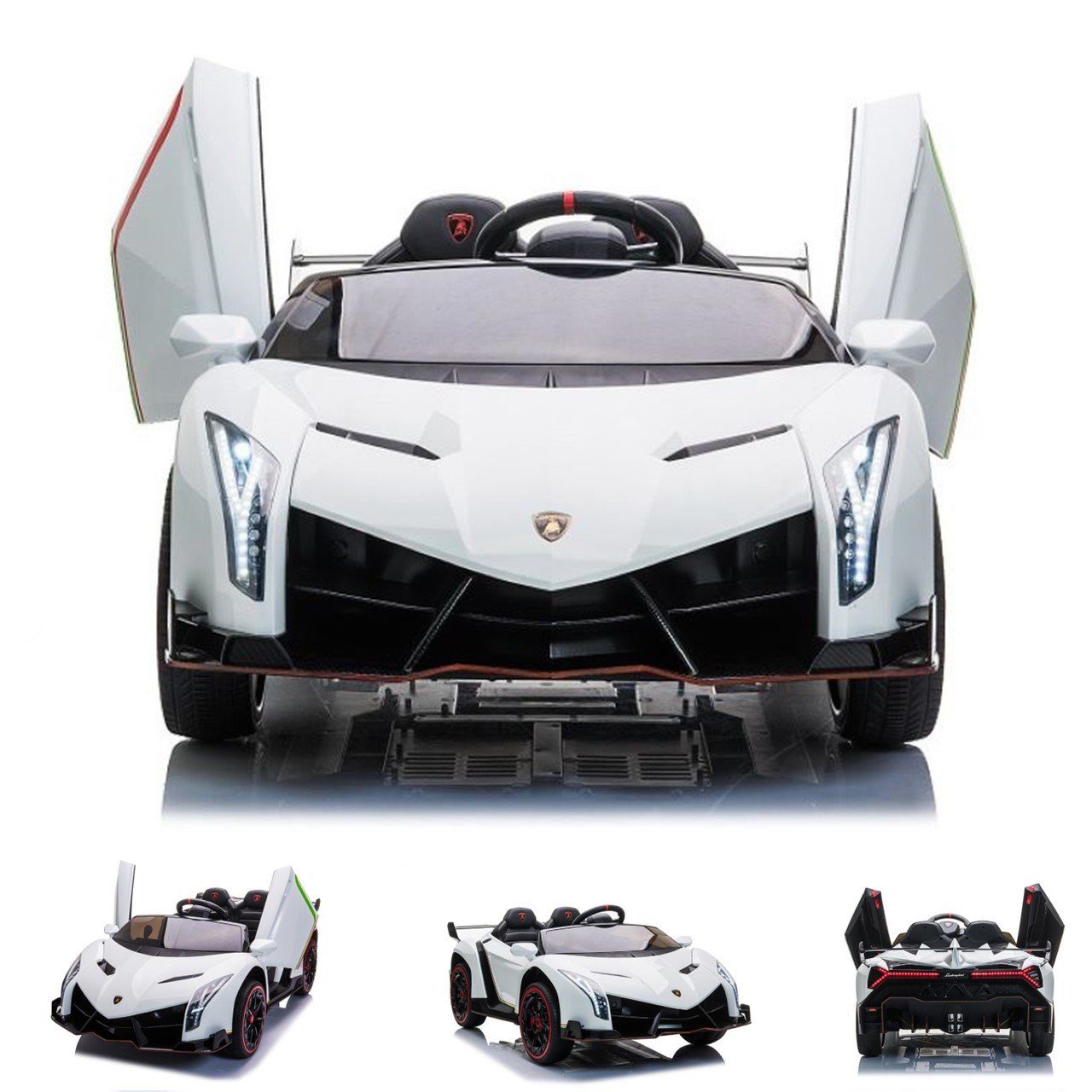 ES-Toys Elektro-Kinderauto Kinder Elektroauto Lamborghini, Belastbarkeit 30 kg, Veneno 615B EVA-Reifen Fernbedienung