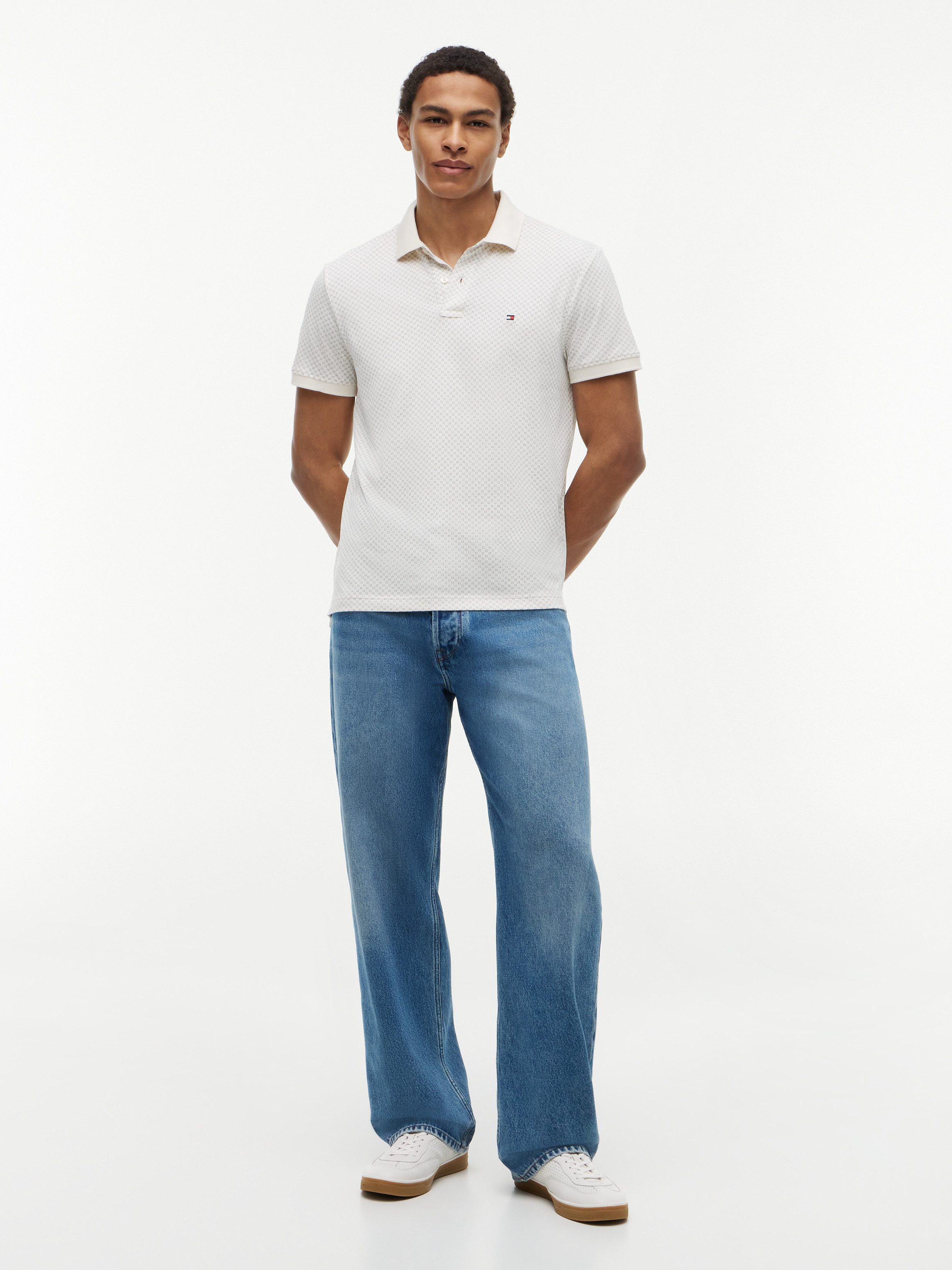 Tommy Hilfiger Poloshirt MICROPRINT PIQUE mit geometrischem Muster, regular fit – Bild 4 von 5