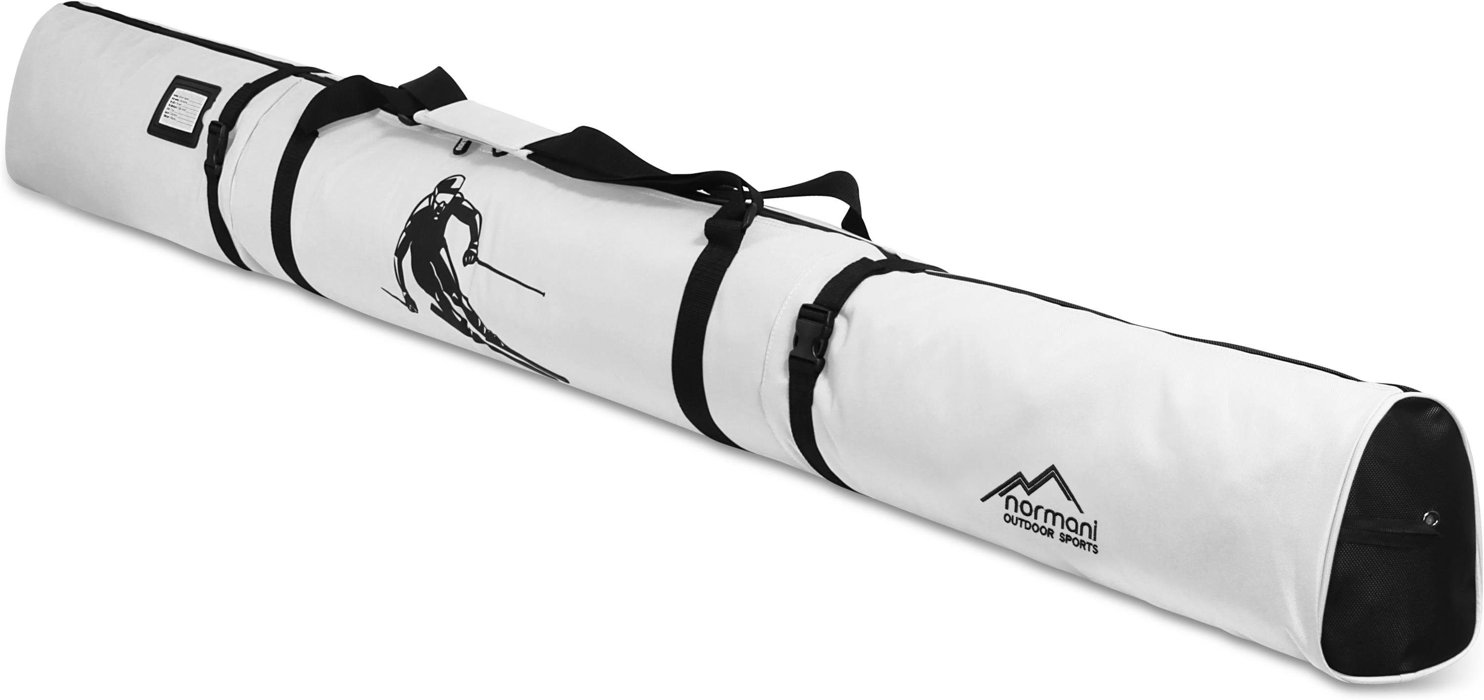 normani Sporttasche Skitasche Alpine Run 170, Skitasche für Skier und Skistöcke Skihülle Transporttasche Aufbewahrungstasche Weiß