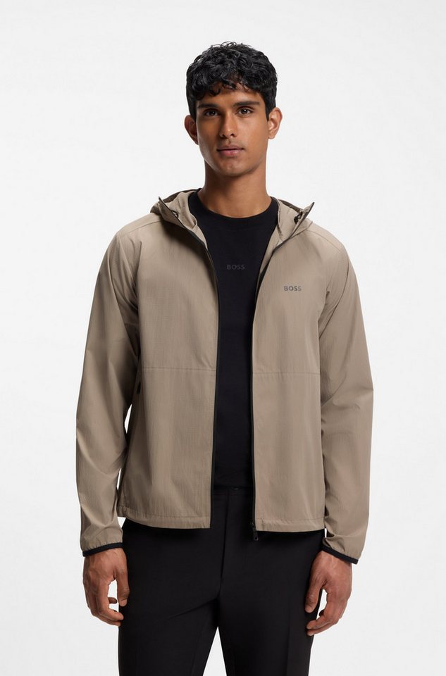 BOSS GREEN Windbreaker Regular Fit, Superleichte Qualität, Packfunktion innen in der Kapuze