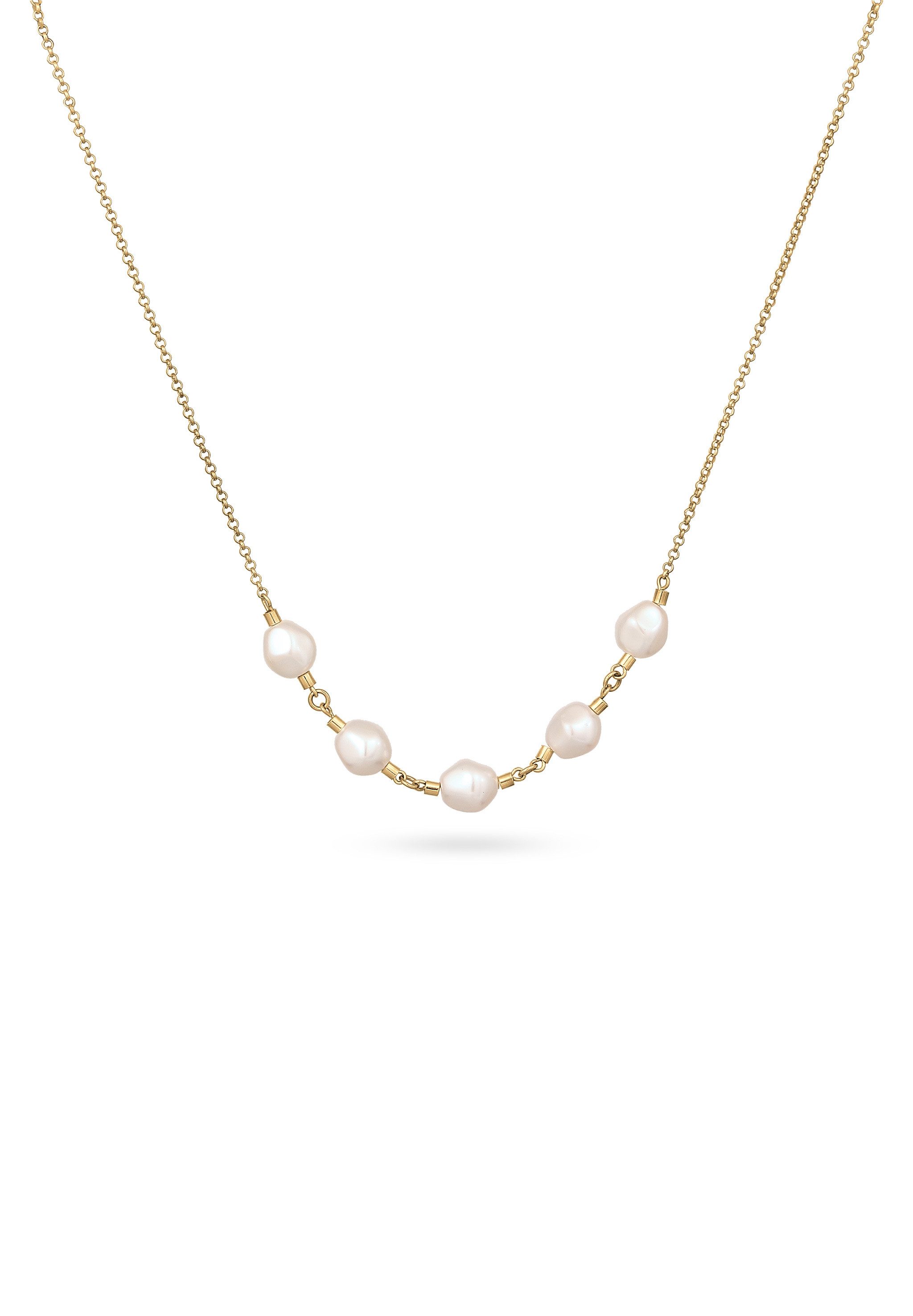 Elli Perlenkette mit Perlen von Swarovski® Weiß 925 Sterling Silber