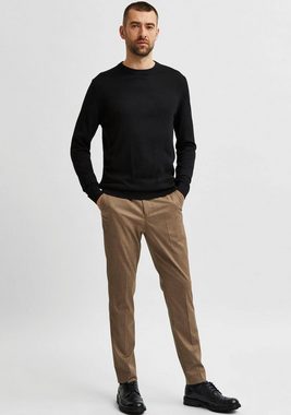 SELECTED HOMME Rundhalspullover OWN MERINO COOLMAX KNIT