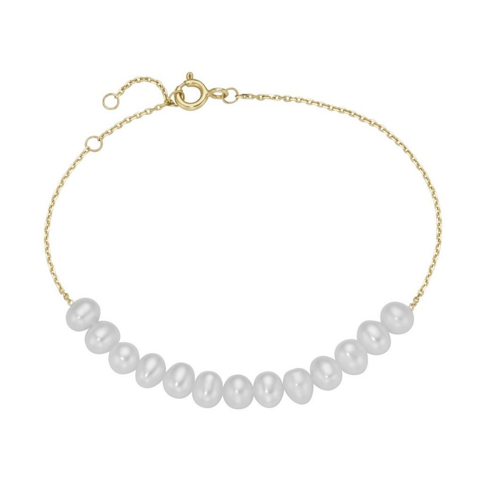 Luigi Merano Armband mit Süßwasser Perlen, Gold 585