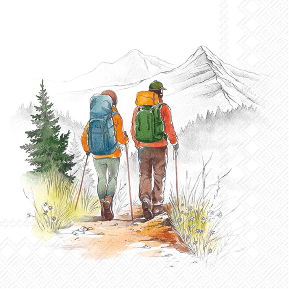 IHR Papierserviette Serviette Hiking, (20 St), 33 x 33 cm