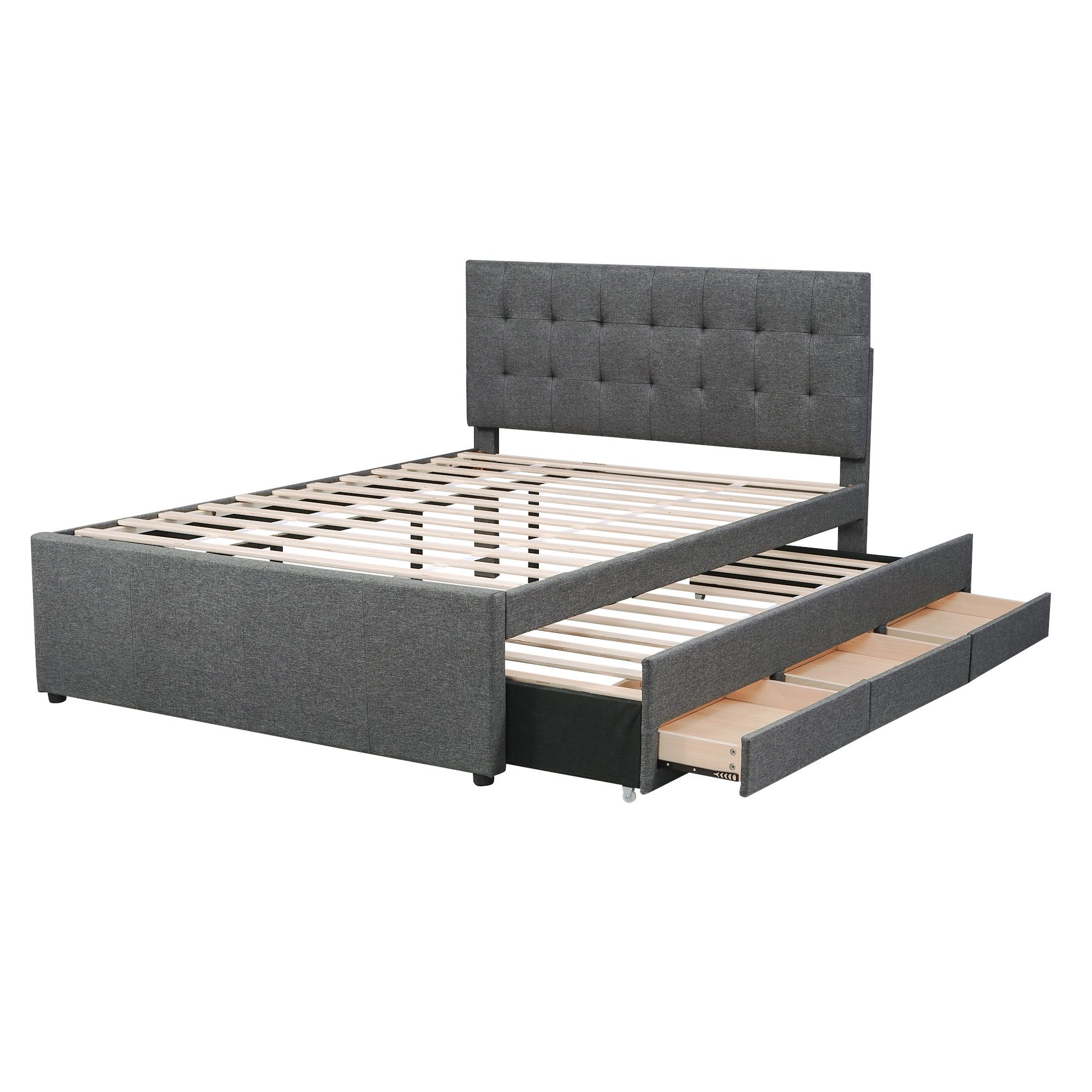 SOFTWEARY Polsterbett (Doppelbett mit 2. Schlafgelegenheit, günstig online kaufen