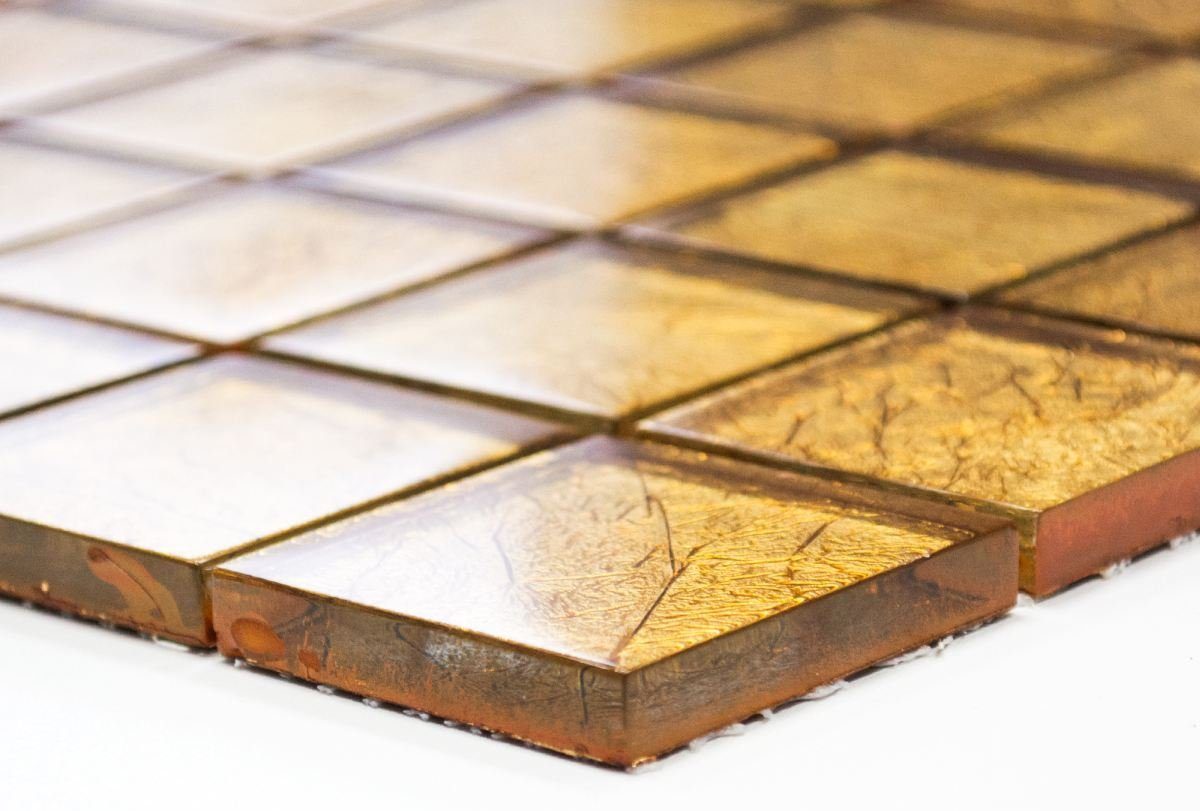 glänzend Mosaikfliesen gold Glasmosaik 10 Crystal / Mosani Mosaikfliesen Matten