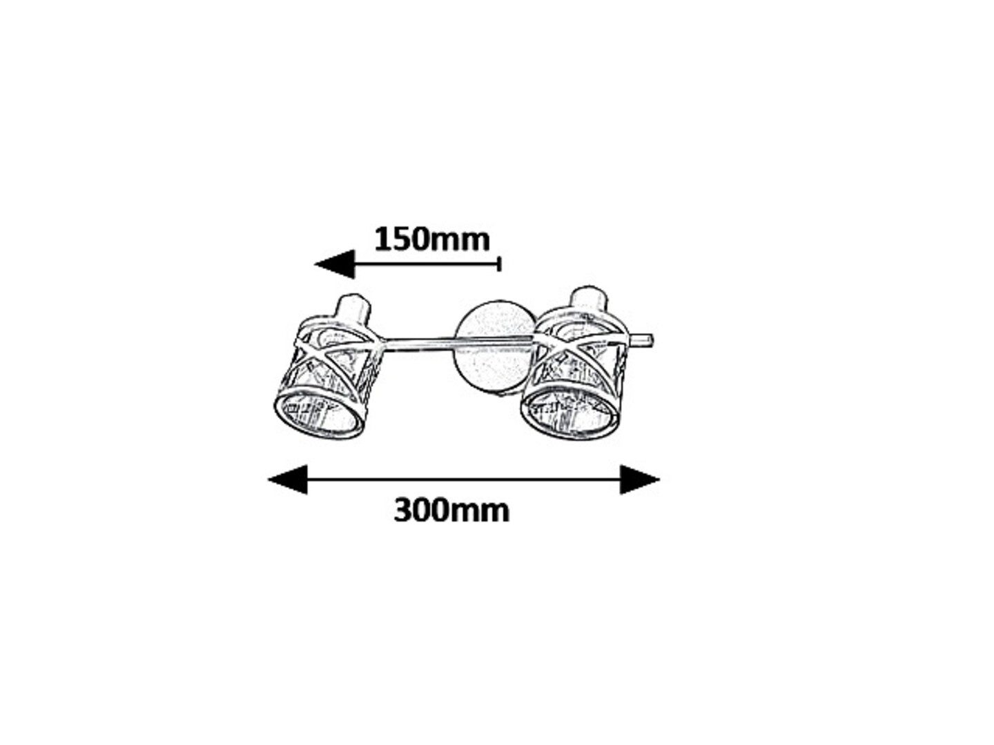 Rabalux LED Deckenspots "Oberon" 2-flammig, Metall, braun, E14, B300mm