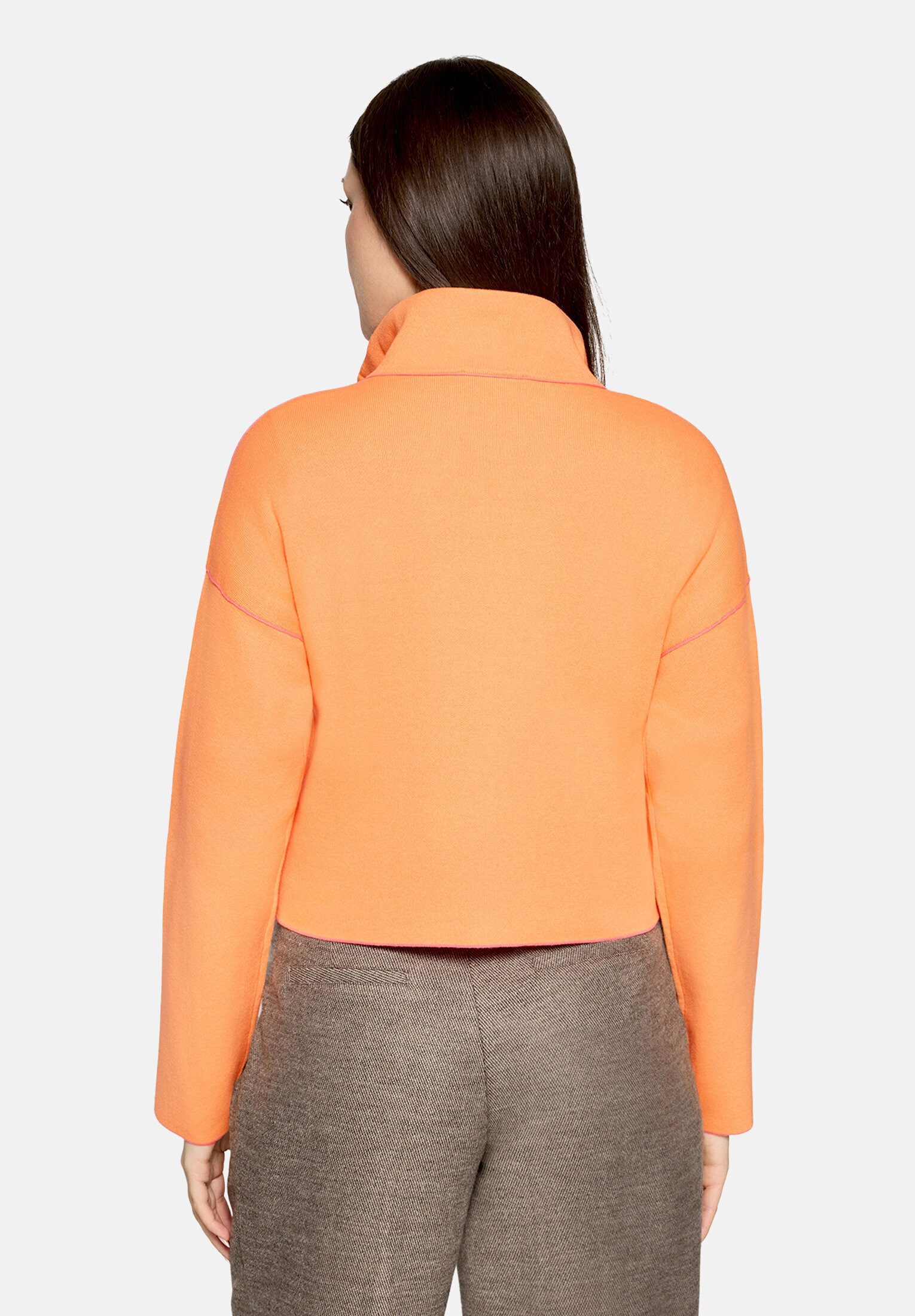 Cartoon Strickjacke Damen mit Stehkragen (1-tlg)