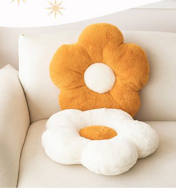 UNDOE Dekokissen Sonnenblumen-Kissen Dekokissen Plüsch-Kissen 50cm