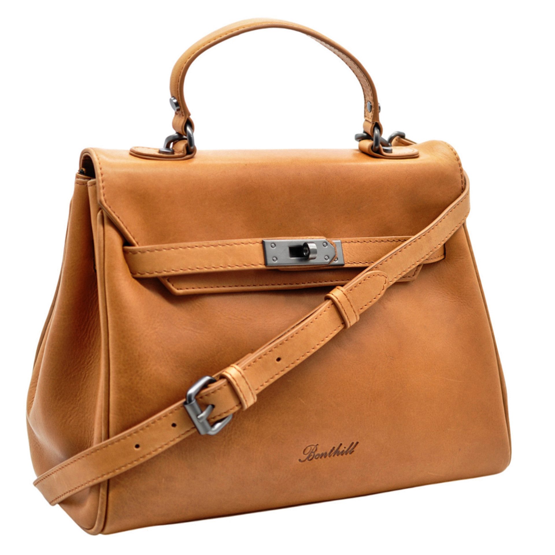 Benthill Henkeltasche Damen Echt Leder Handtasche Umhängetasche Vintage Bag Shopper, Reißverschlussfach