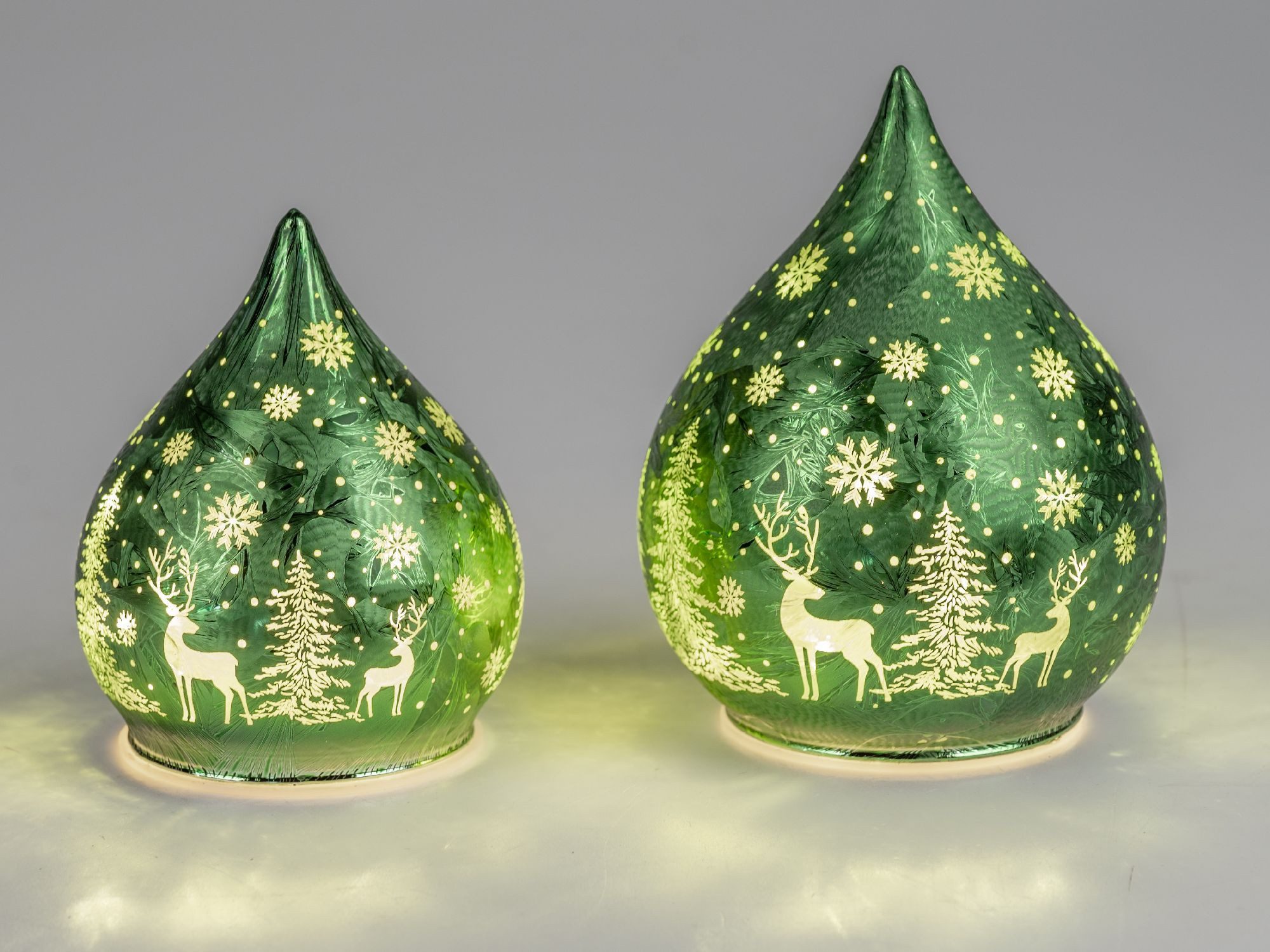 formano Tischleuchte Frosty Winterzeit, LED, Mit Timerfunktion, Grün, Winterwald, H: 15cm