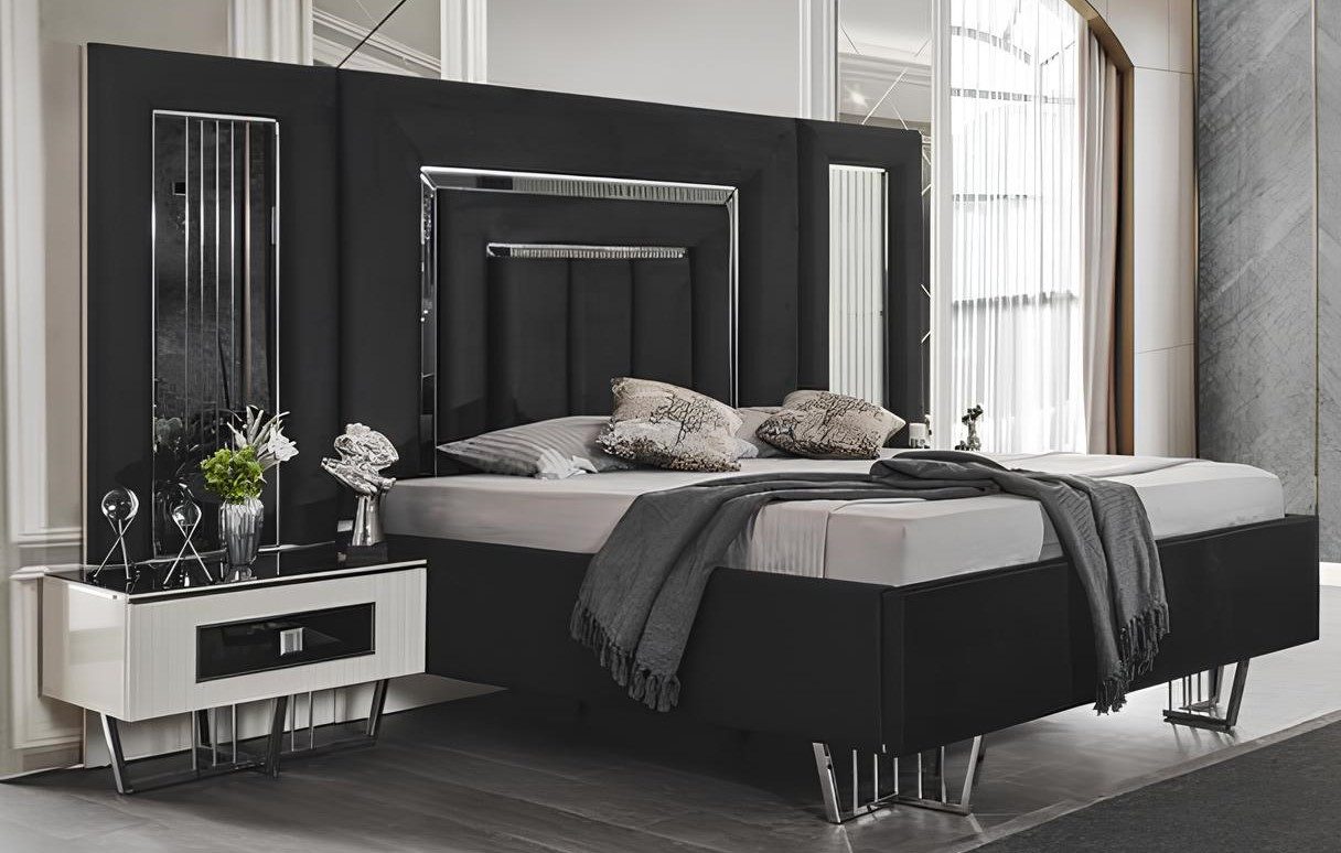 JVmoebel Bett Elegantes Metallbett in luxuriösem Design (Ohne Kleiderschrank), Made in Europa