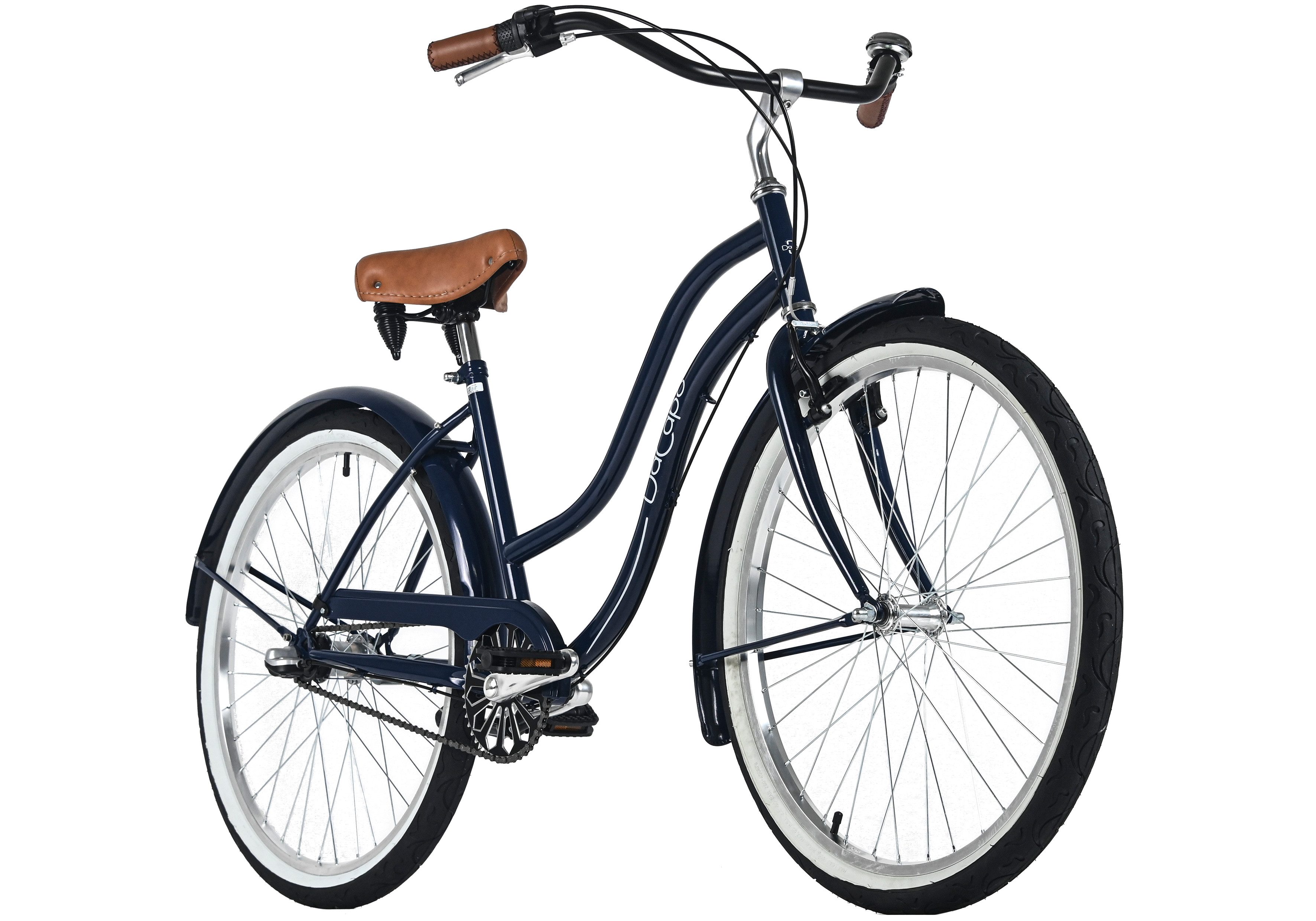 Dacapo Cruiser Beachcruiser Damen 26" California Blau 3 Gänge RH 46 cm, 3 Gang Shimano Nexus Schaltwerk, Nabenschaltung