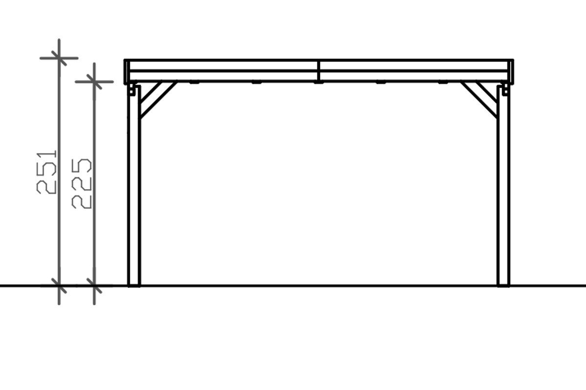 Skanholz Einzelcarport cm, Einfahrtshöhe, cm 395 mit Grunewald, EPDM-Dach 427x554 BxT