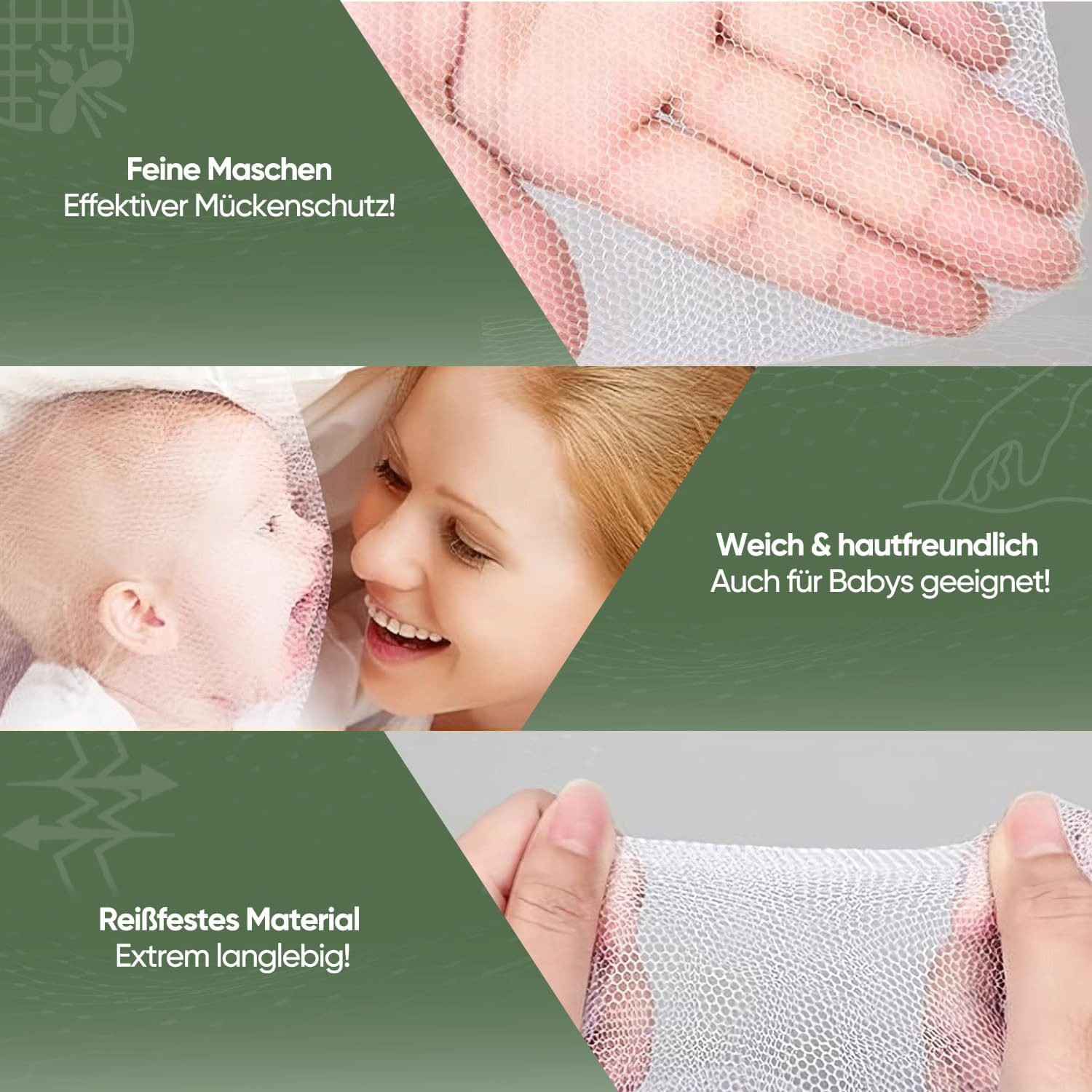 Sekey Moskitonetz Moskitonetz Bett Betthimmel Baby Baldachin Mückennetz Weiß, Insektenschutz Fliegengitter Fliegennetz Kinder für Bett und Reise – Bild 4 von 5