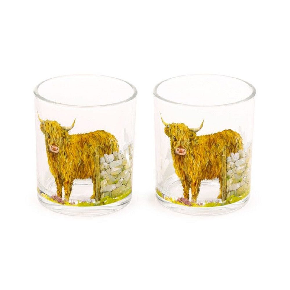 Puckator Glas Nectar Meadows Bienen, Day of the Dead Totenkopf, Fruits, Kuh, 2-tlg., Glas, 2er-Set, ca. Ø 8 x 9 cm, für ca. 350 ml