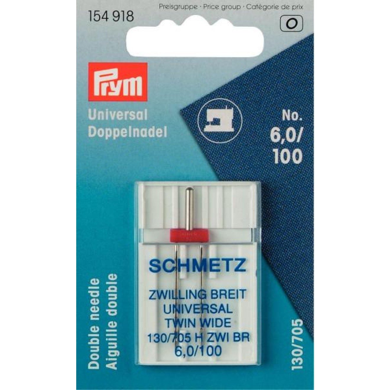 Prym Вязальные спицы Doppel-Nähmaschinennadeln Stärke 100/6 mm silberfarbig