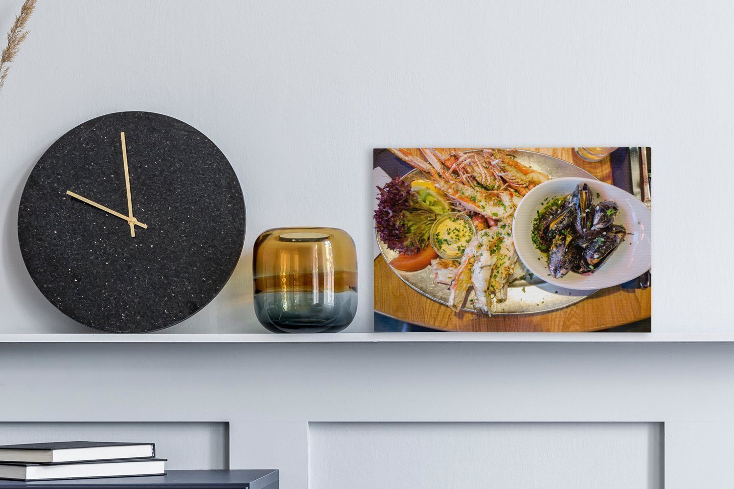 Wandbild (1 Leinwandbild Wanddeko, St), 30x20 als cm Fisch Küche, Eine der Leinwandbilder, Aufhängefertig, mit OneMillionCanvasses® norwegischen Gericht Silberschale