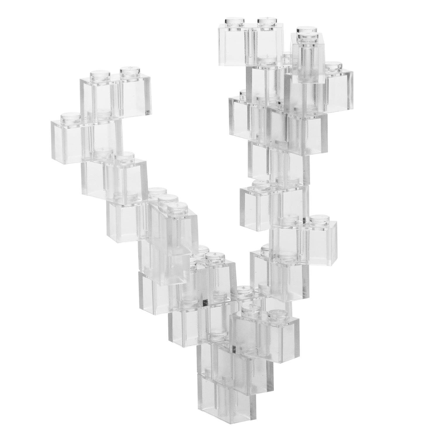 Katara 60 Bausteine 2x1, Transparent Konstruktionsspielsteine, (Packung), 100% Kompatibel Sluban, Papimax, Q-Bricks, LEGO®