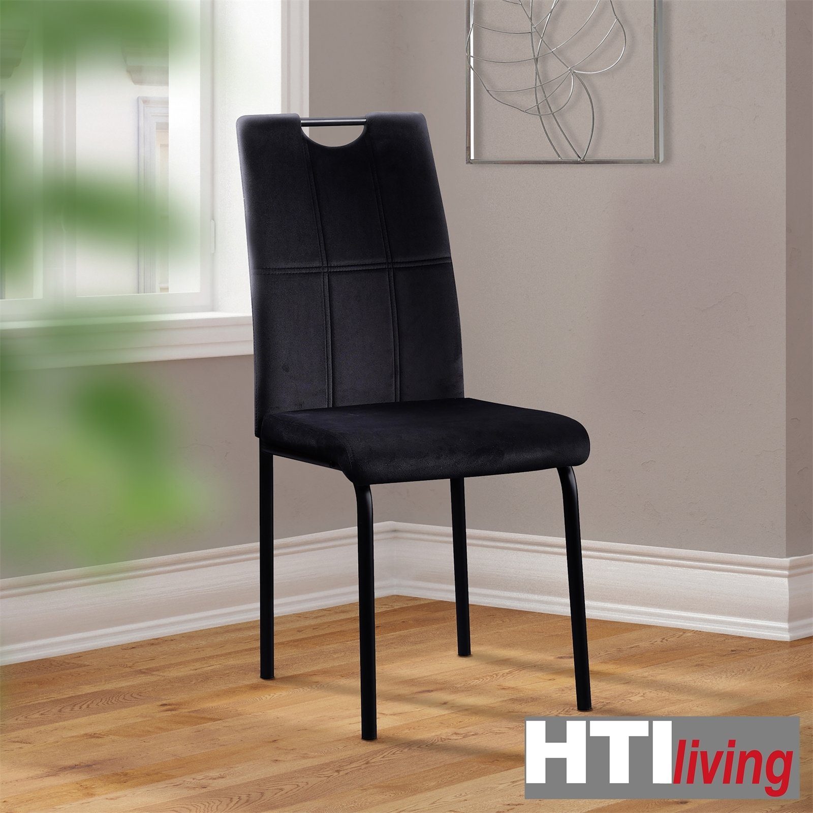 HTI-Living Polsterstuhl Esszimmerstuhl Denton Samt Schwarz günstig online kaufen