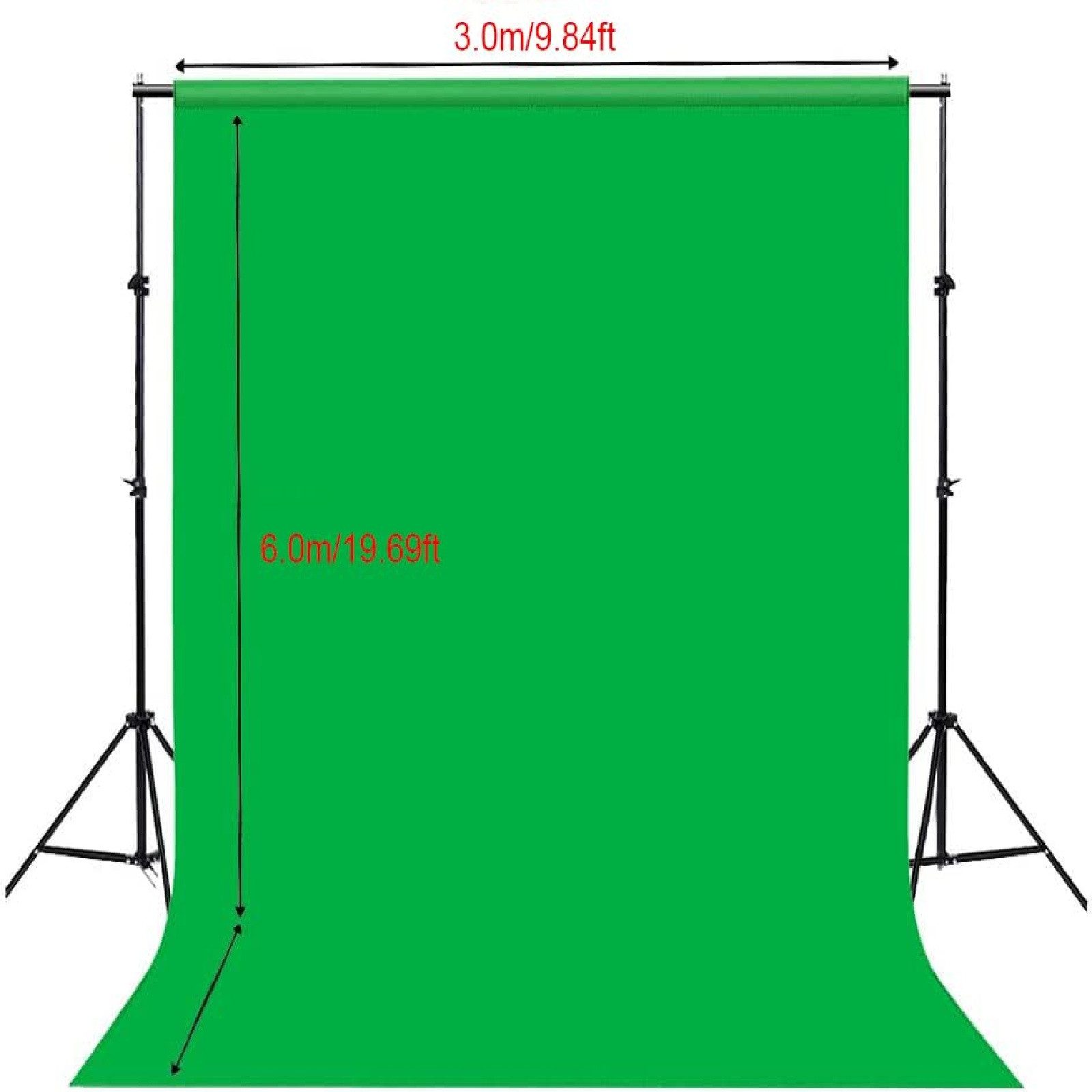 Bundviel Fotohintergrund Green Screen Faltbare Fotografie Hintergründe 300 x 600cm, für Photo Video Studio, Fernsehen, Zoom, YouTube, Online-Meetings