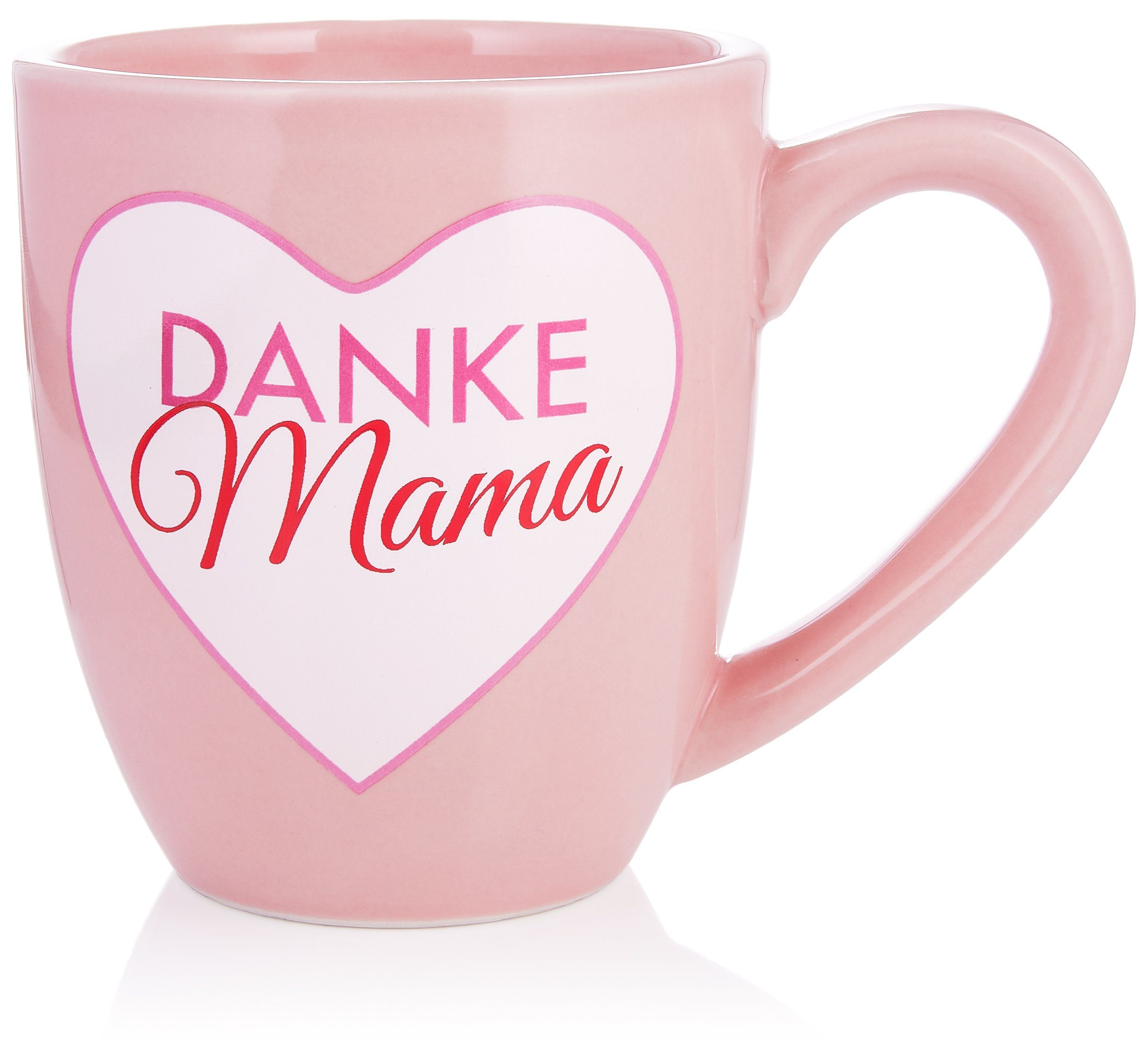 BRUBAKER Pflege-Geschenkset Dusch Set "Danke Mama" mit Rosen Vanille Duft, Badeset Geschenk, 5-tlg., Muttertagsgeschenk Tasse, Geschenkset in Becher, Pflegeset