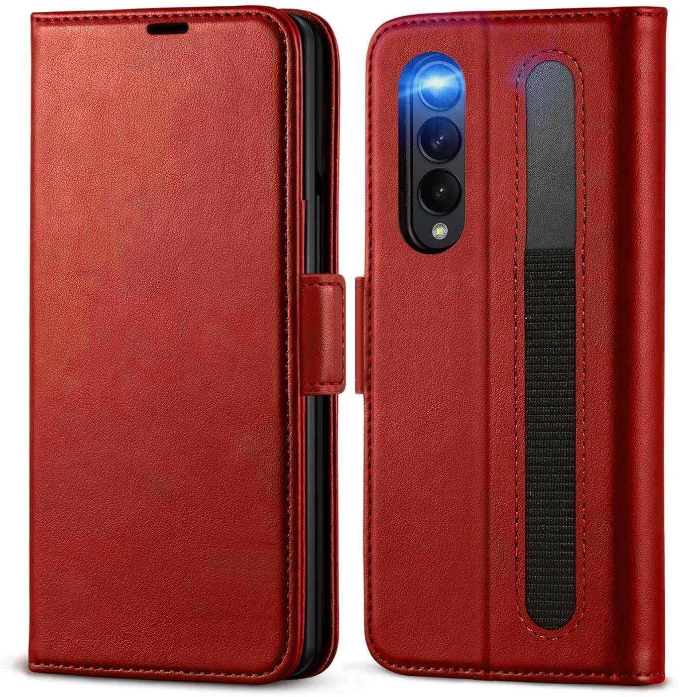 CoolGadget Handyhülle Book Case Elegance Tasche für Samsung Galaxy Z Fold 3 7,6 Zoll, Hülle Halter für Pen Flip Case für Samsung Z Fold 3 5G Schutzhülle