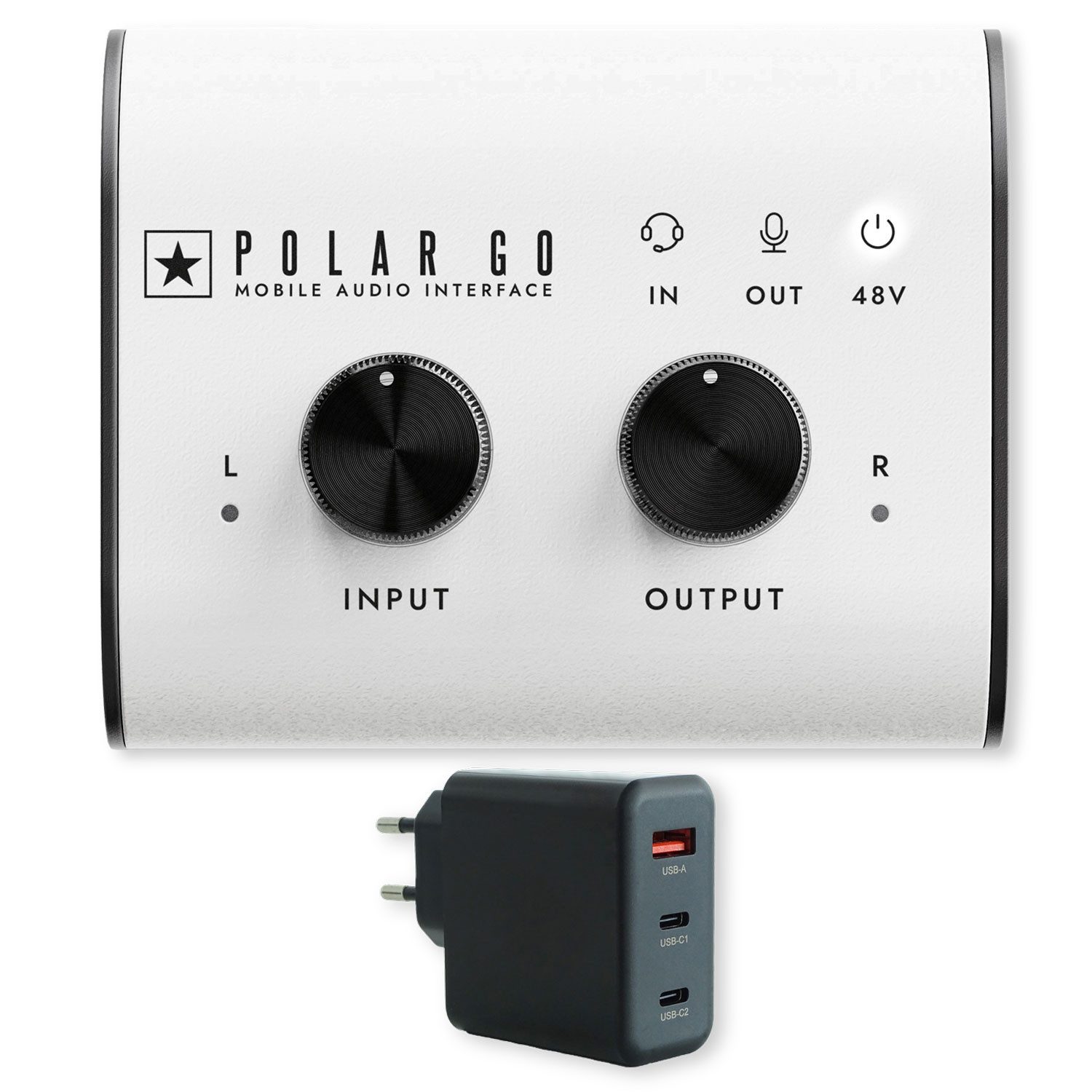 Blackstar Blackstar Audio-Interface Polar GO mobiles Interface mit Netzteil Digitales Aufnahmegerät (Mobiles Audio-Interface mit USB-Netzteil)