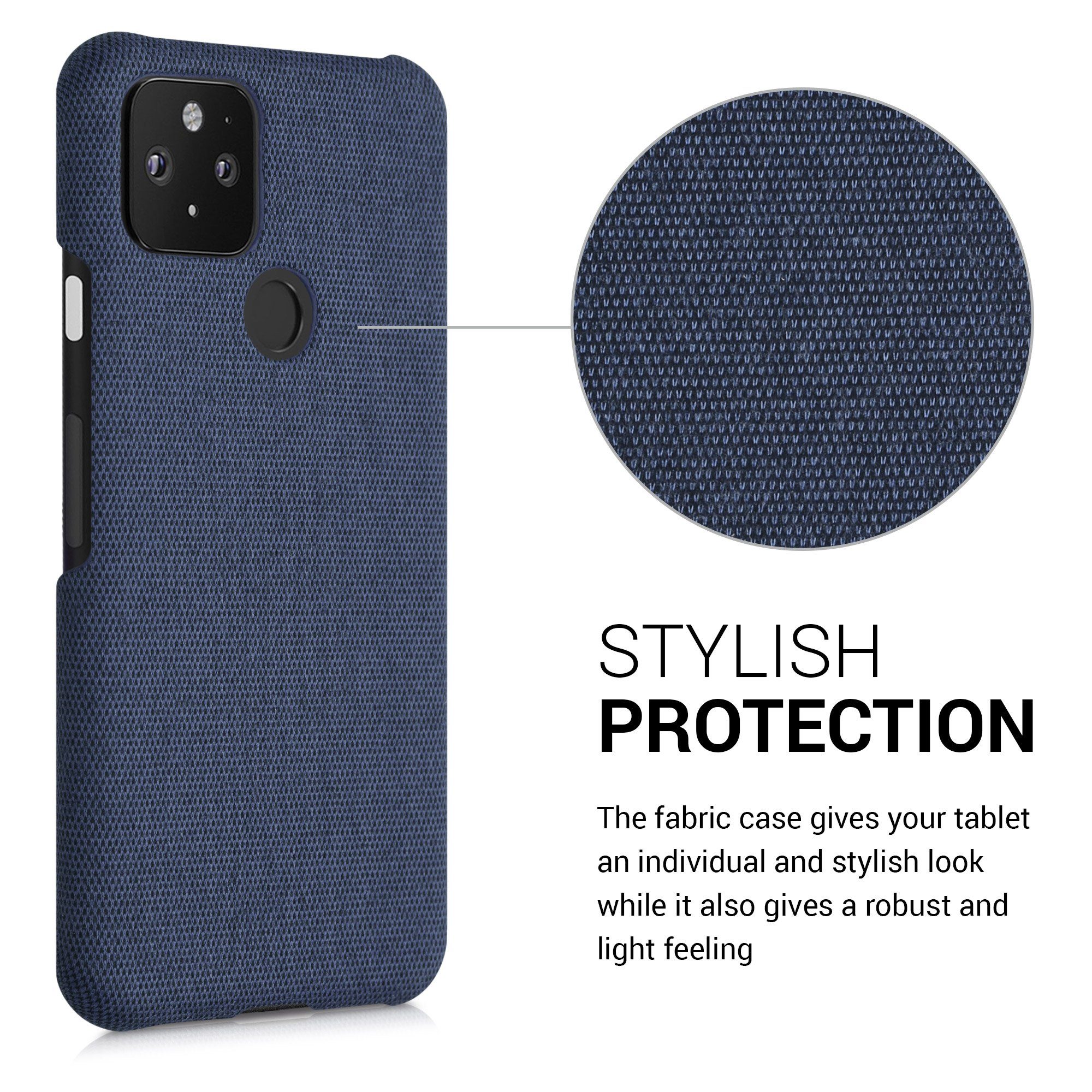 kwmobile Handyhülle kwmobile Schutzhülle kompatibel mit Google Pixel 5 - Hülle - Stoff, Hülle für Google Pixel 5 - Stoff Cover Case im Design