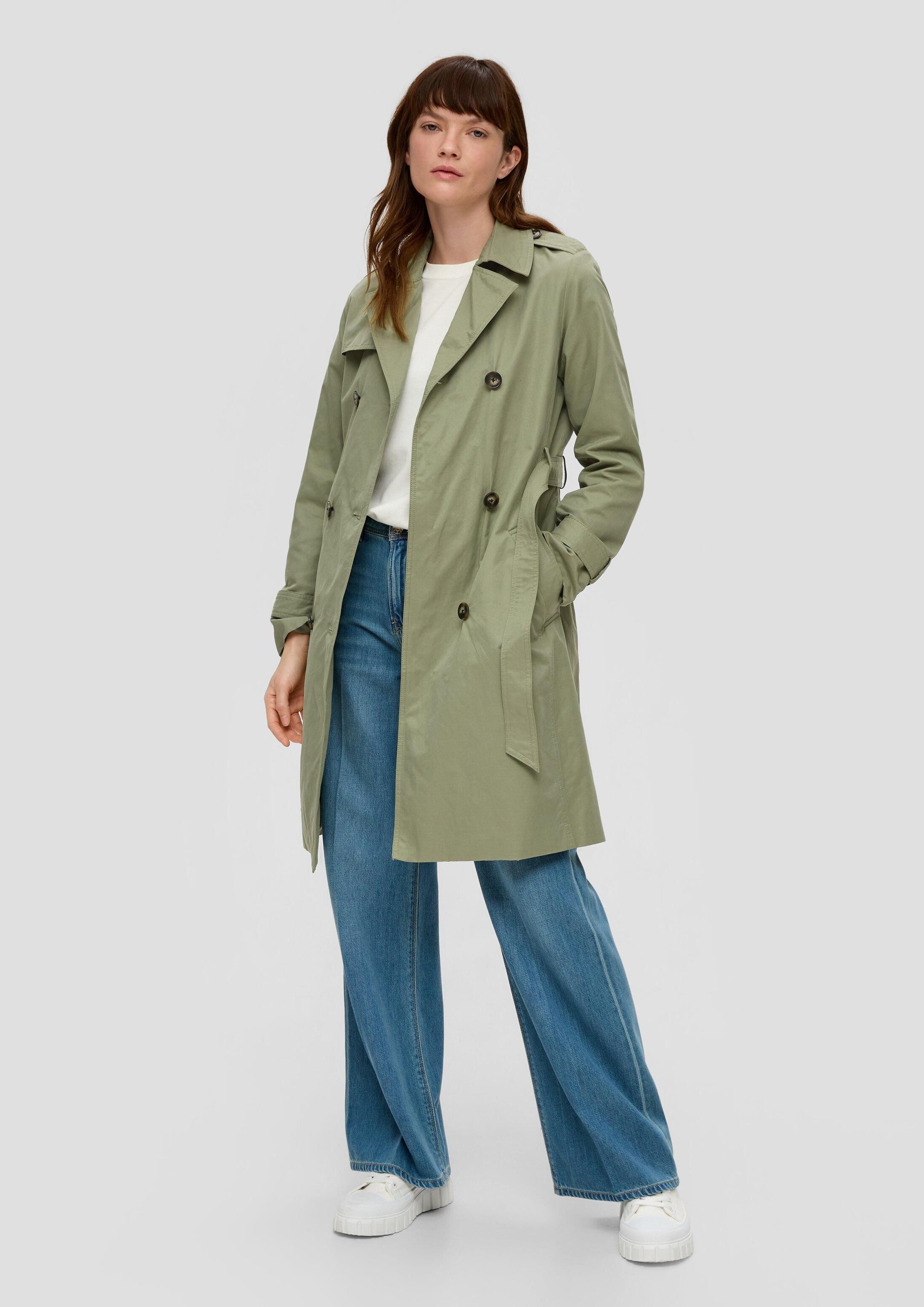 s.Oliver Trenchcoat Outdoor-Mantel Trenchcoat mit Bindegürtel