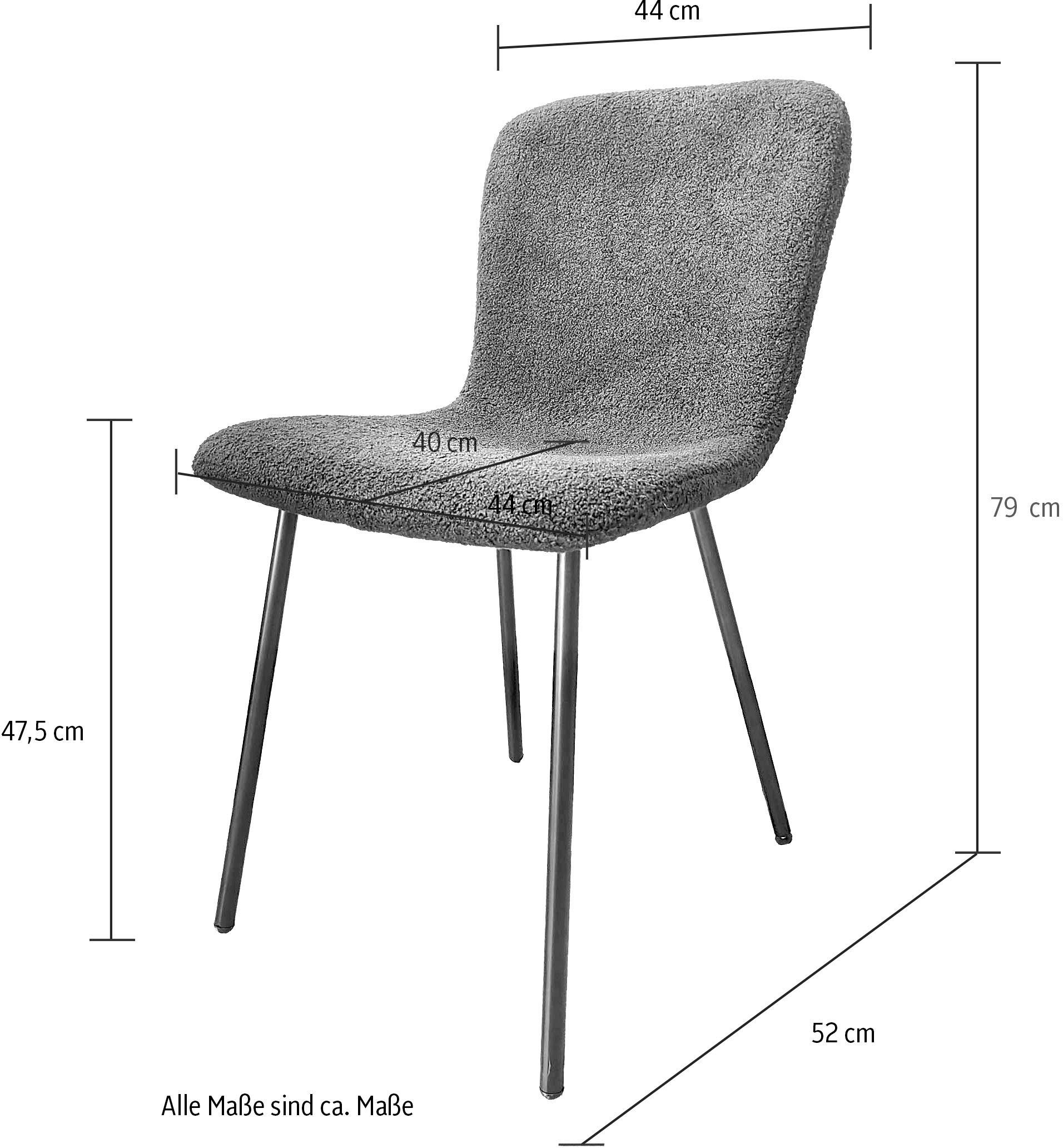 SalesFever 4-Fußstuhl (Set, 4 Grau | ergonomisch Schwarz St), und geformte Sitzfläche Rückenlehne Gau
