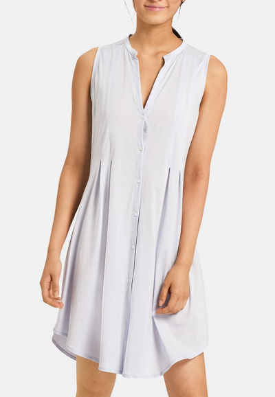 Hanro Nachthemd Cotton Deluxe (1-tlg) Nachthemd ohne Arm - Baumwolle - Voile Einsätze am Mandarin Kragen