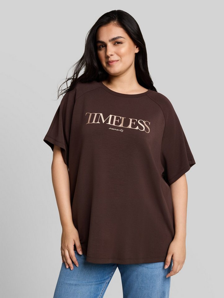 TOM TAILOR PLUS T-Shirt T-Shirt (im Einserpack) Plus Size - Scuba T-Shirt mit Schriftzug